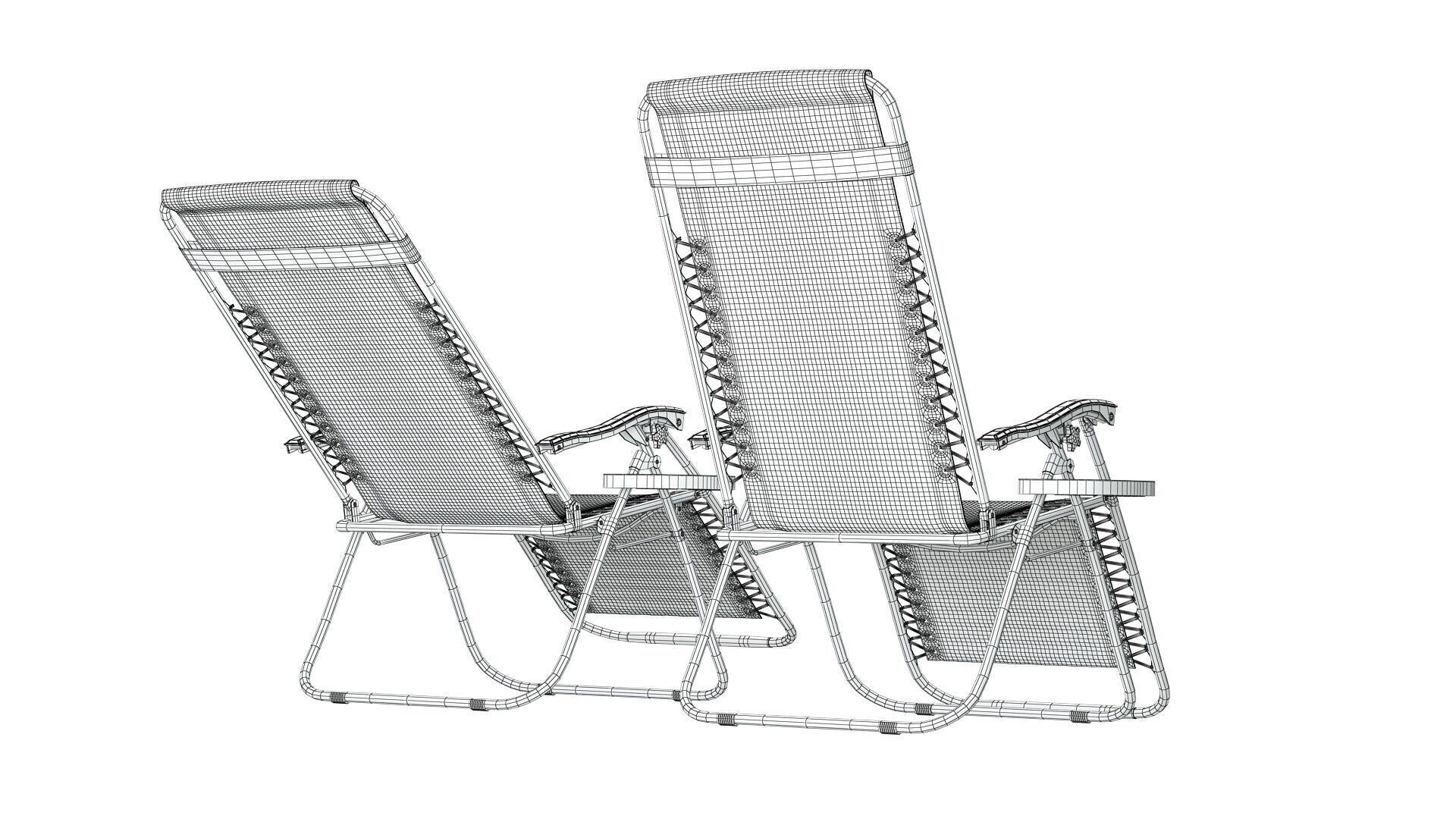 Belleze  Zero Gravity Chaise Lounge 3D model_10