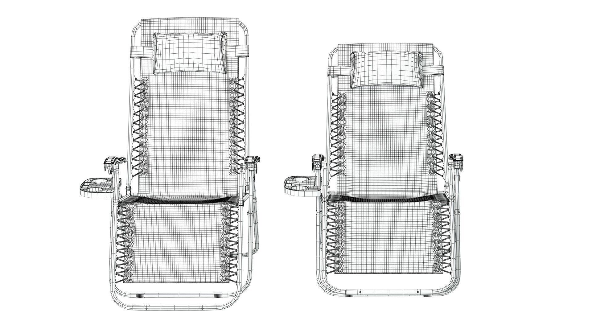 Belleze  Zero Gravity Chaise Lounge 3D model_15