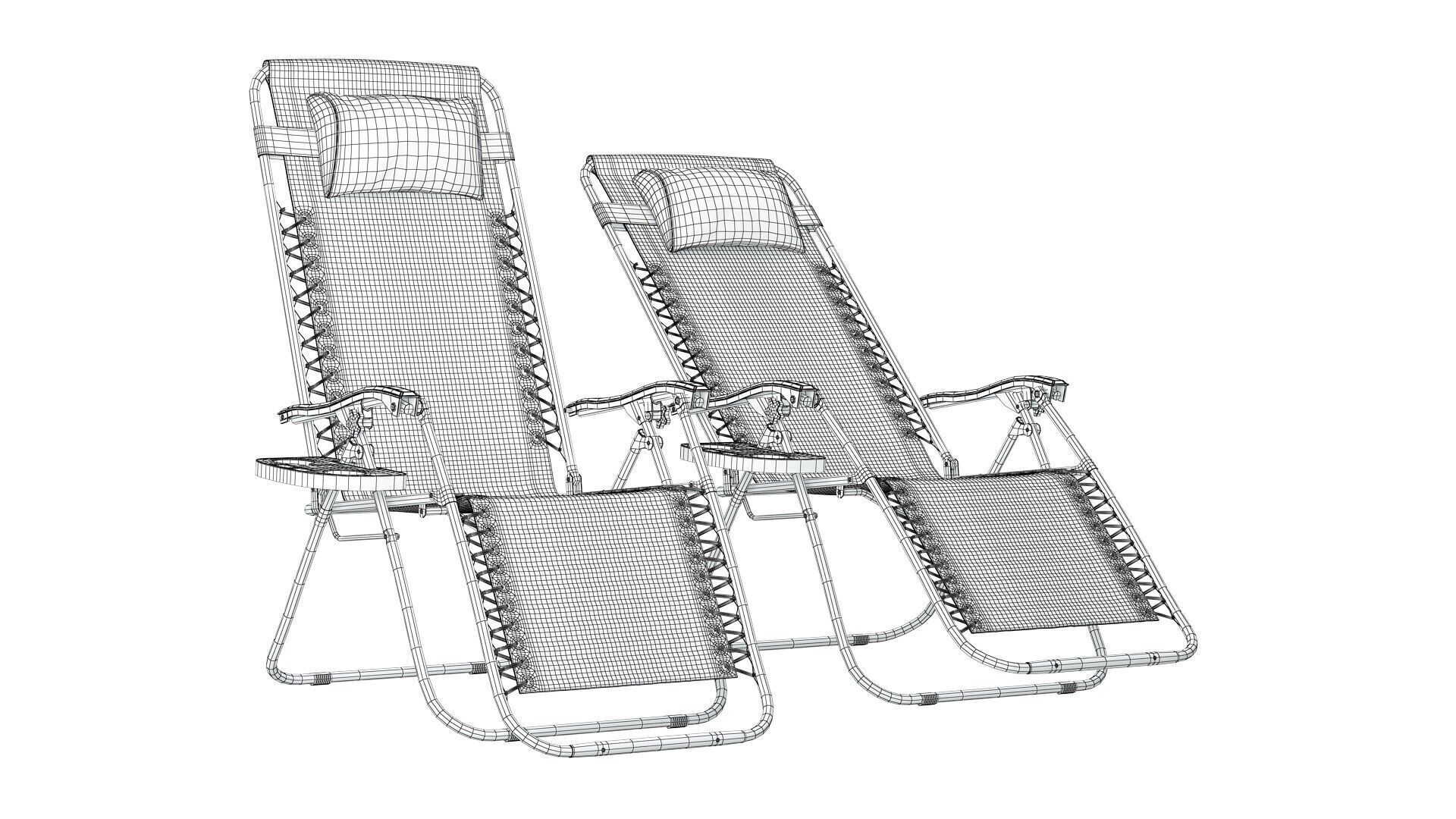 Belleze  Zero Gravity Chaise Lounge 3D model_8