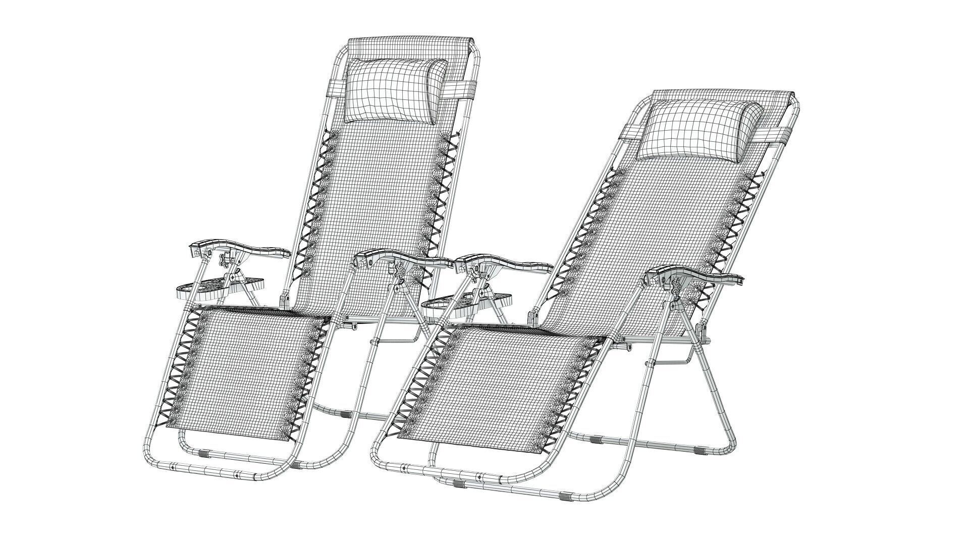 Belleze  Zero Gravity Chaise Lounge 3D model_14