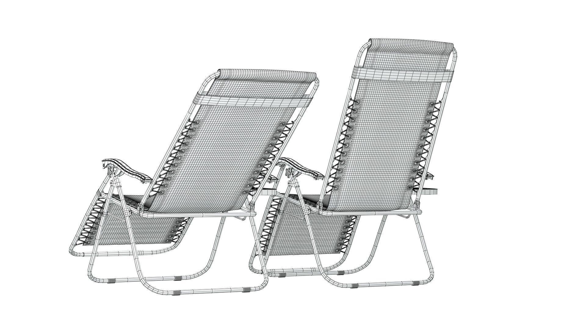 Belleze  Zero Gravity Chaise Lounge 3D model_12