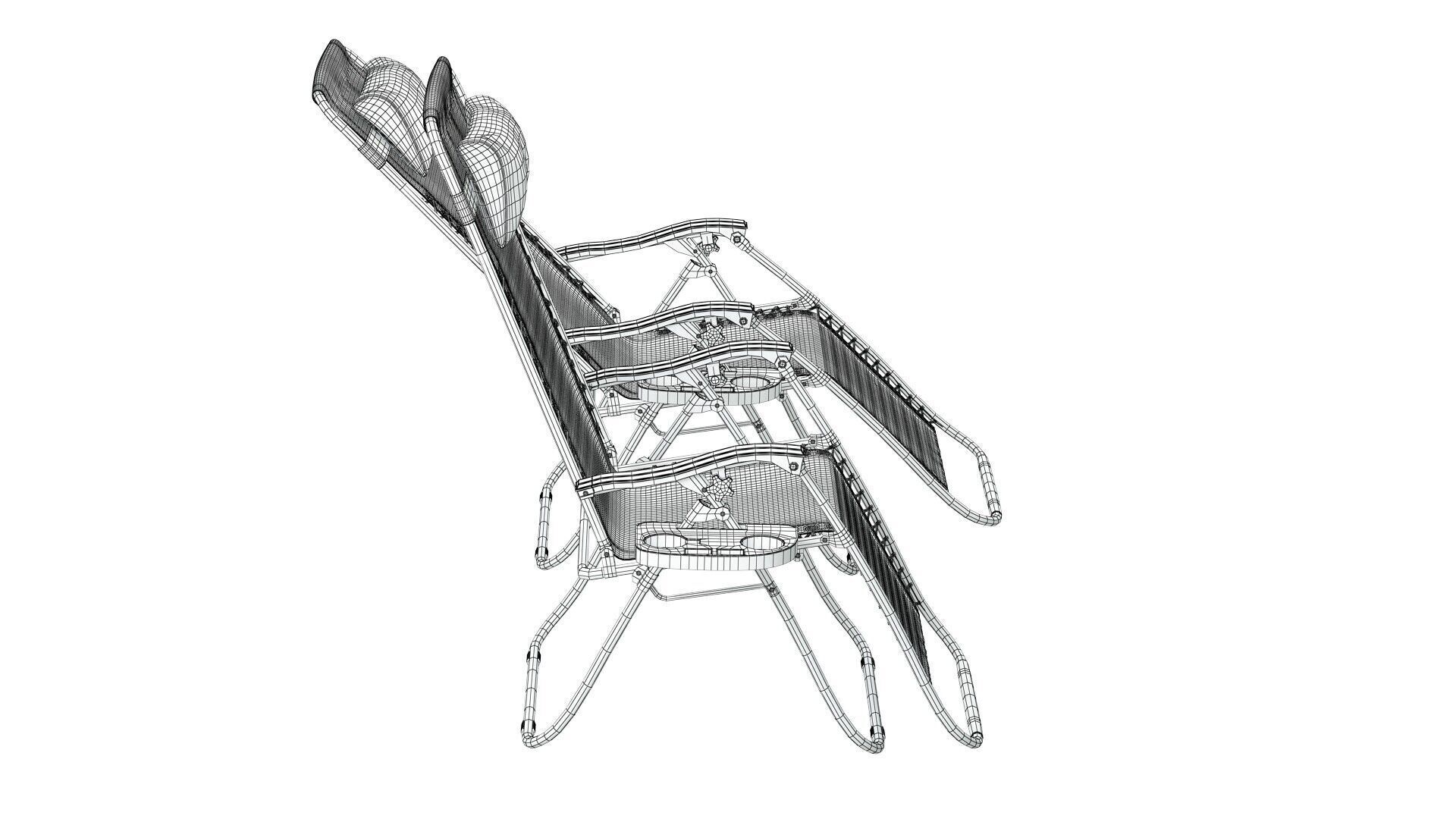 Belleze  Zero Gravity Chaise Lounge 3D model_9