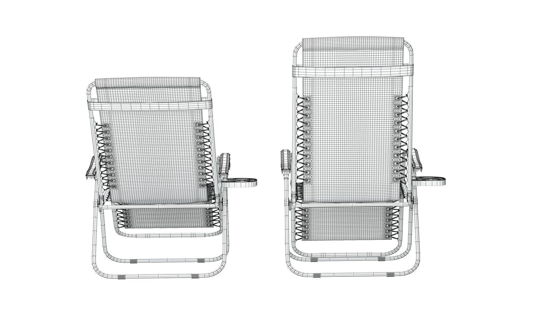 Belleze  Zero Gravity Chaise Lounge 3D model_11