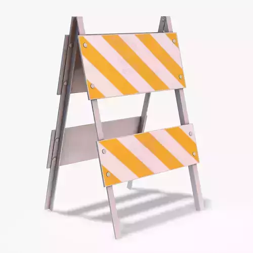 Roadworks Barricade Dirt PBR 3D Low-poly 3D model