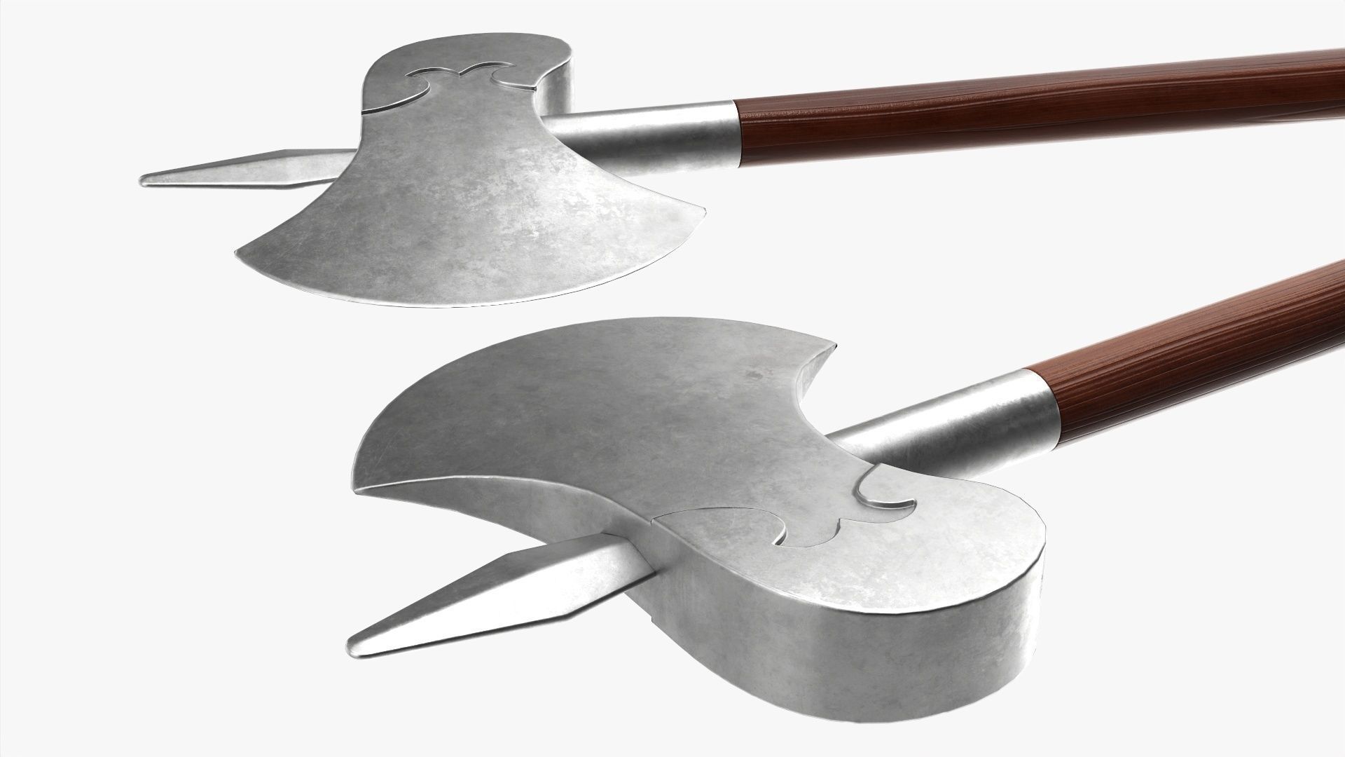 Single blade axe pair 3D model_5