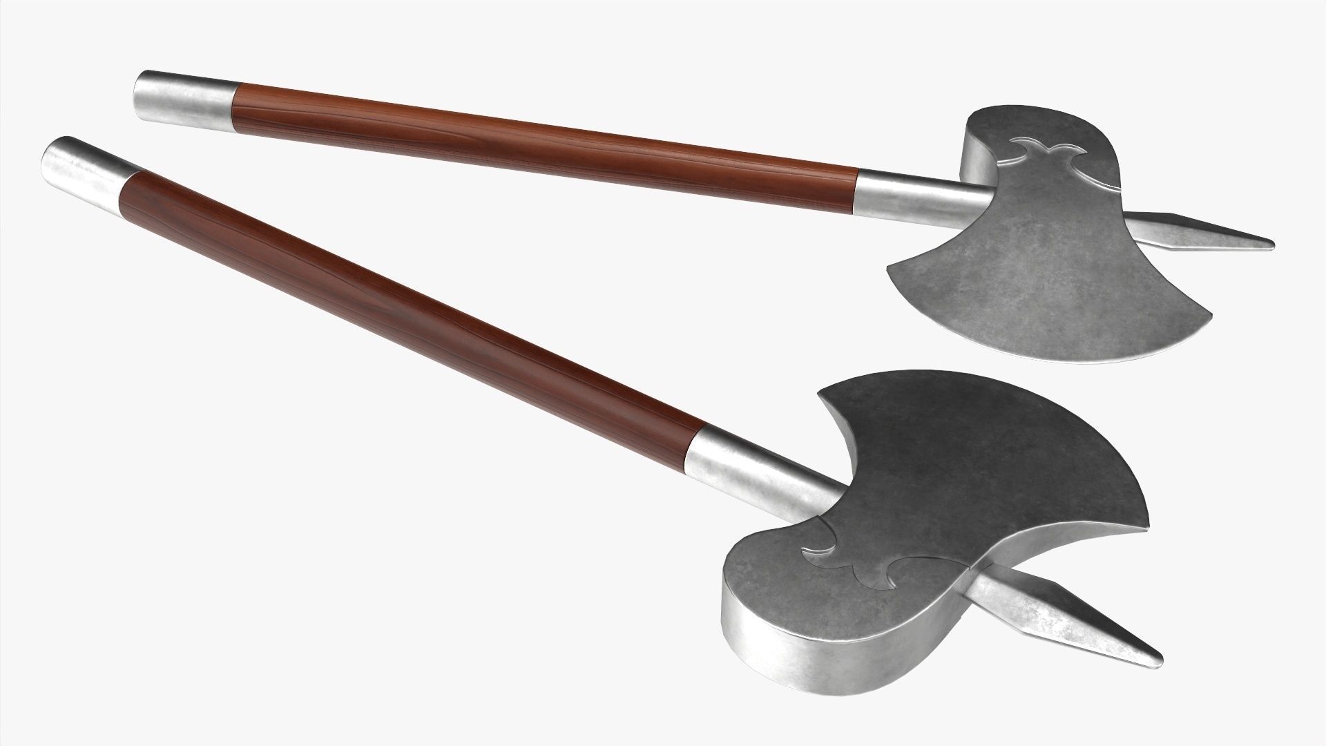 Single blade axe pair 3D model_1