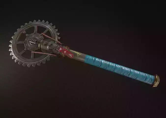 Cogwheel Axe Low-poly 3D model