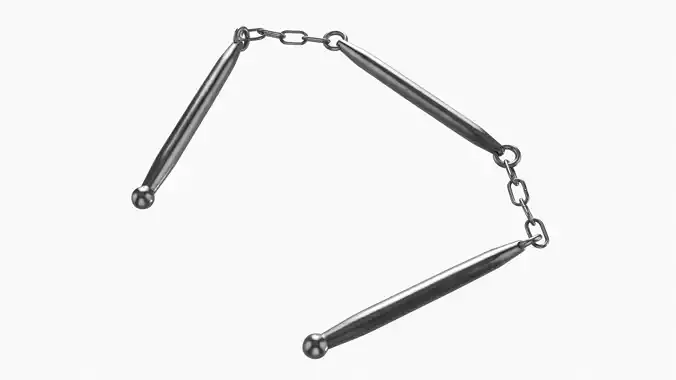 Staff three sectional metal short 3D model