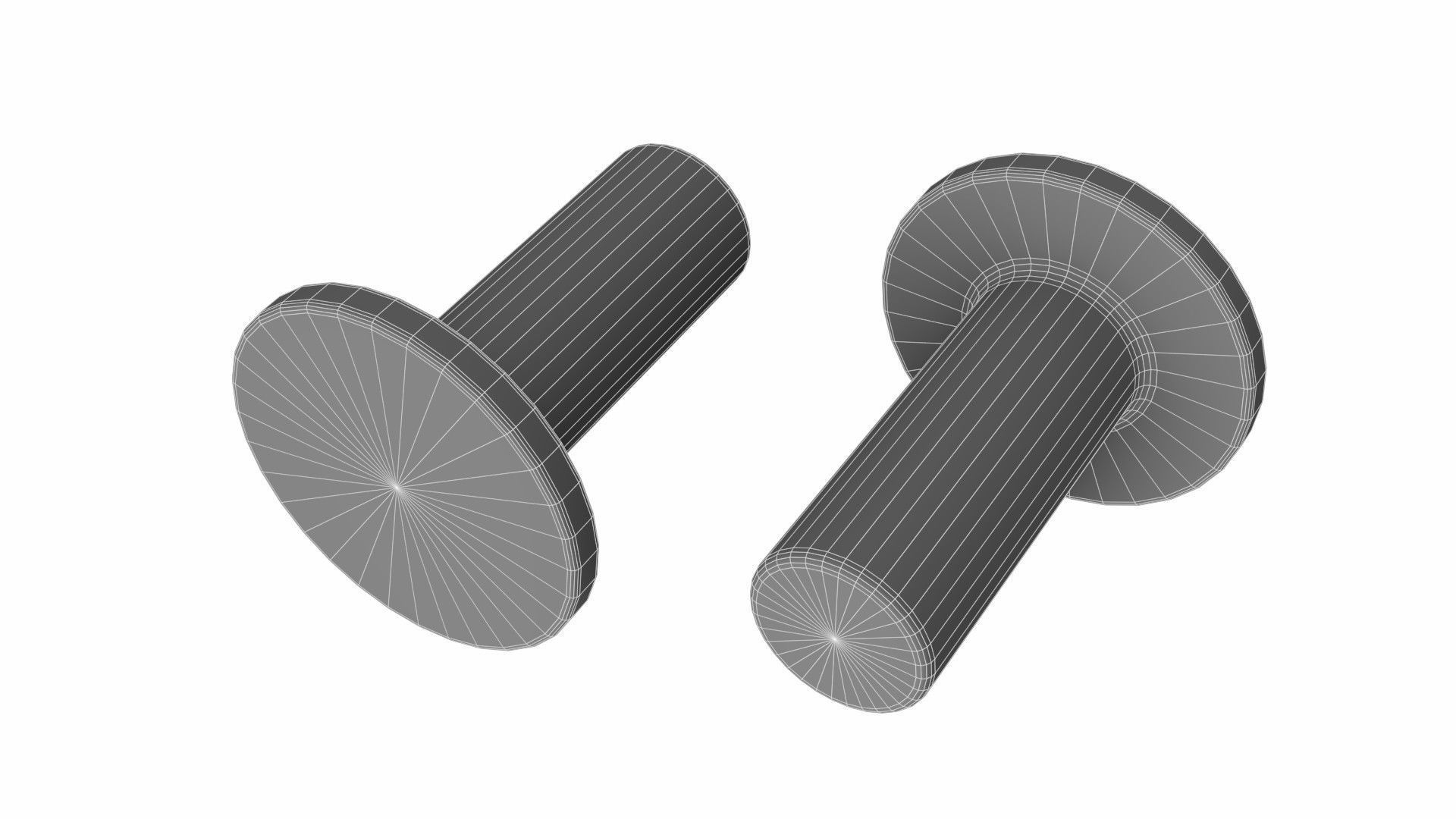 Collection of 21 rivets pins studs and washers 3D model_38