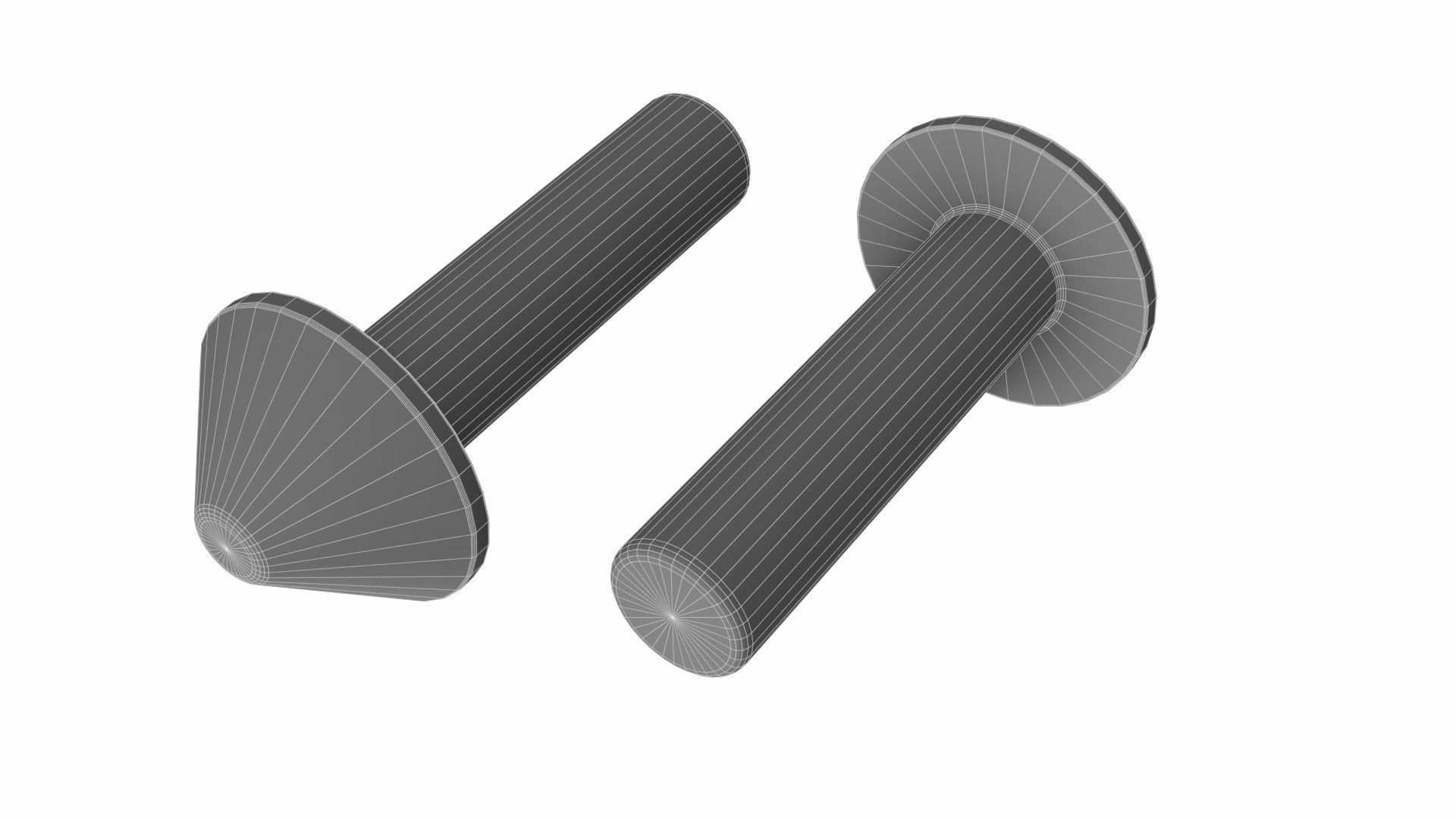 Collection of 21 rivets pins studs and washers 3D model_29