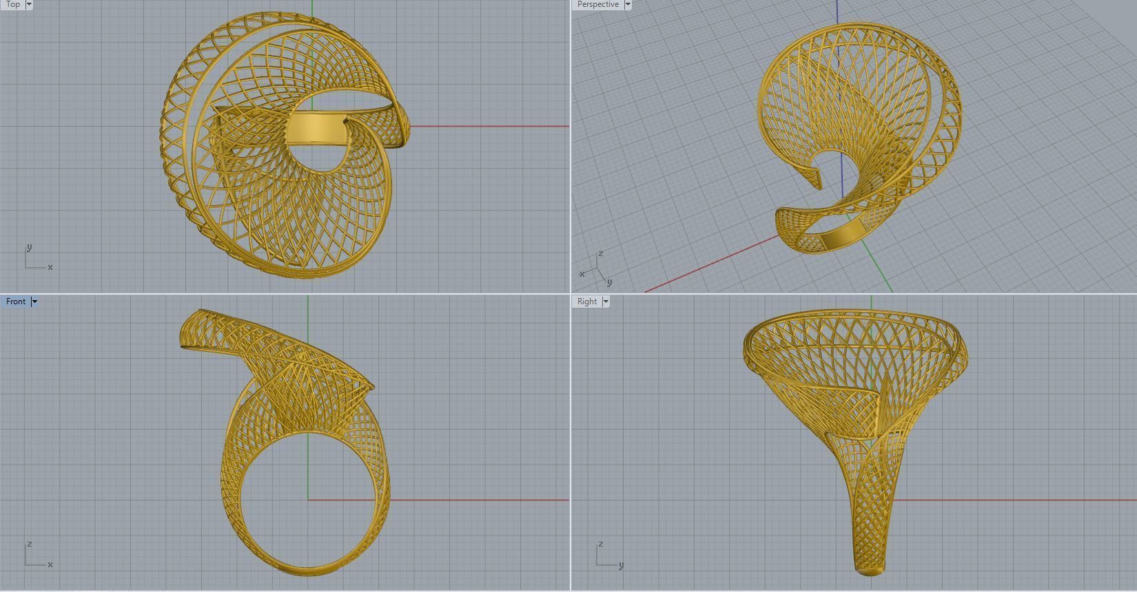 woman ring 3D print model_4