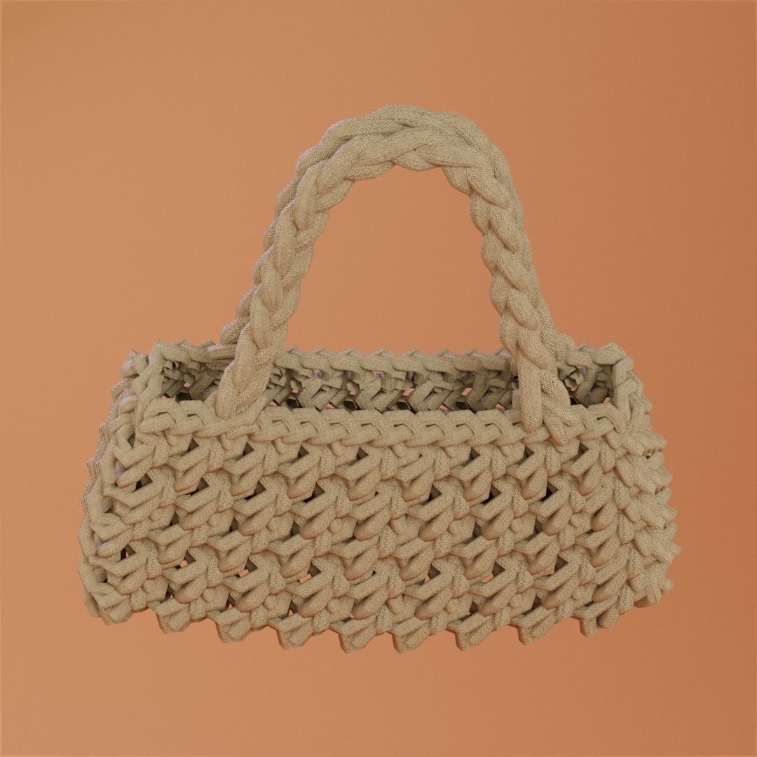 weave bag 2 colors 3D Model Collection_7