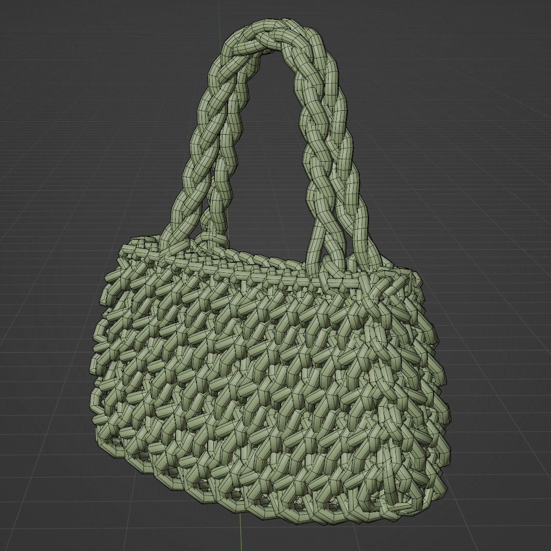 weave bag 2 colors 3D Model Collection_19