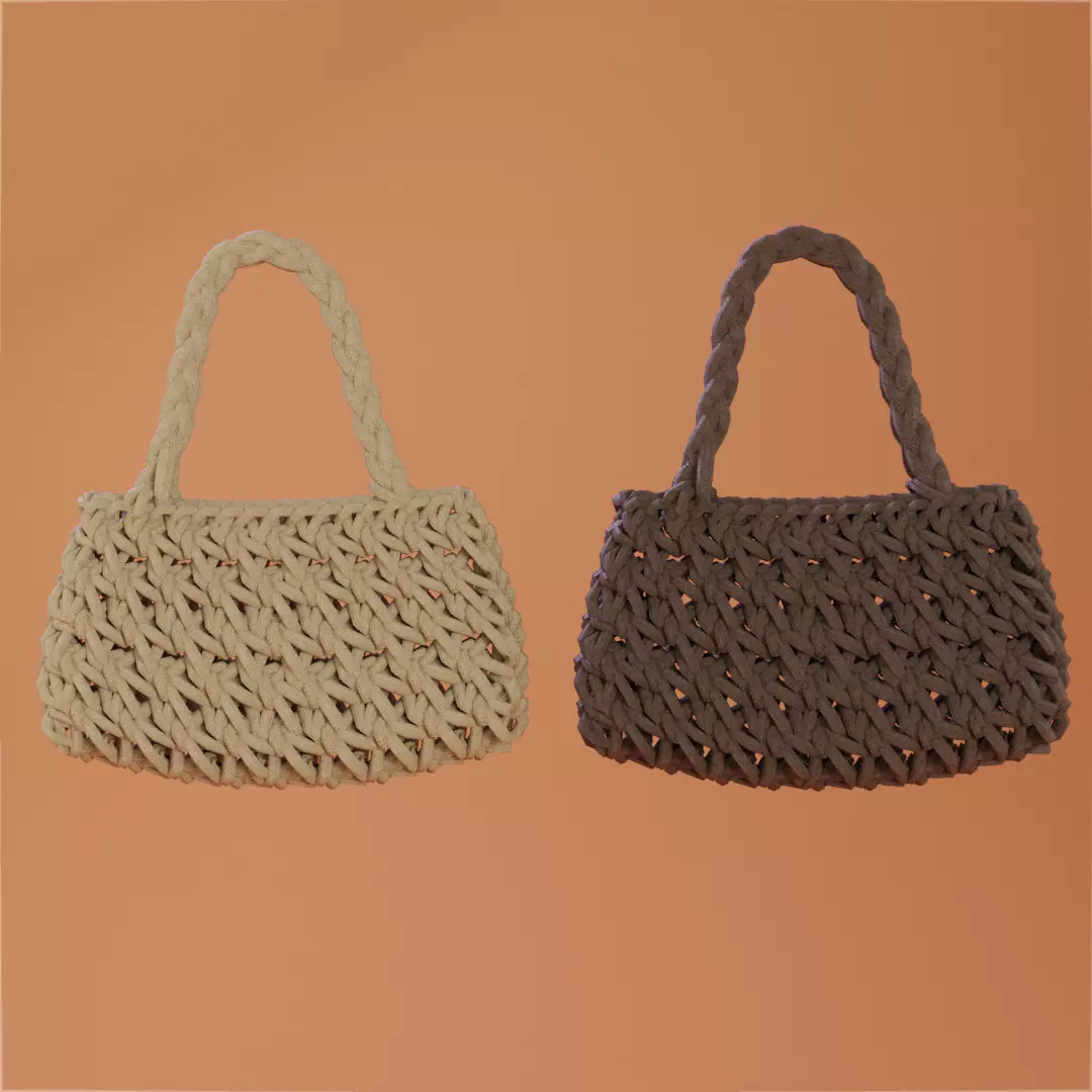 weave bag 2 colors 3D Model Collection_0