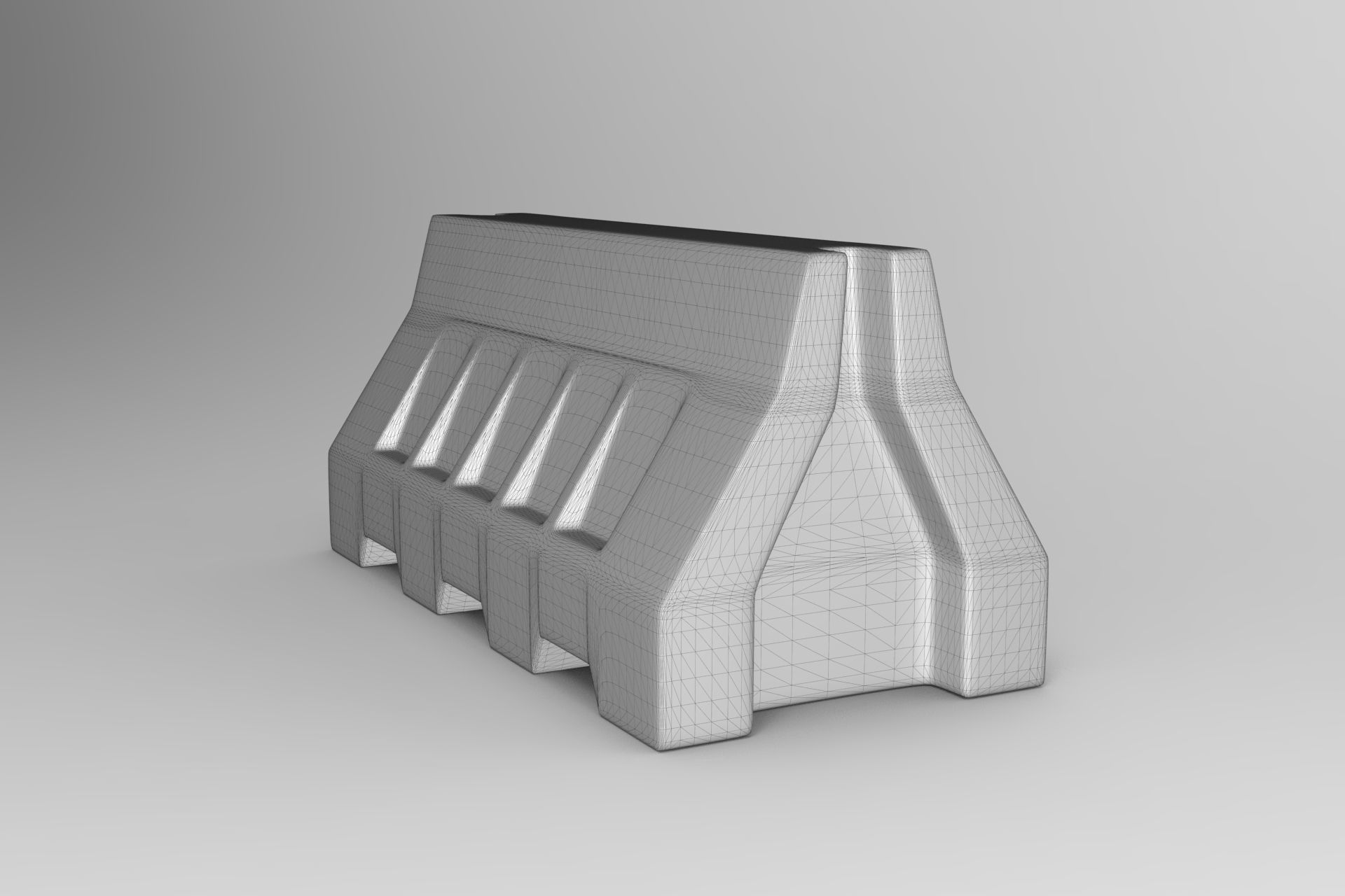 Traffic Barrier Low-poly 3D model_6
