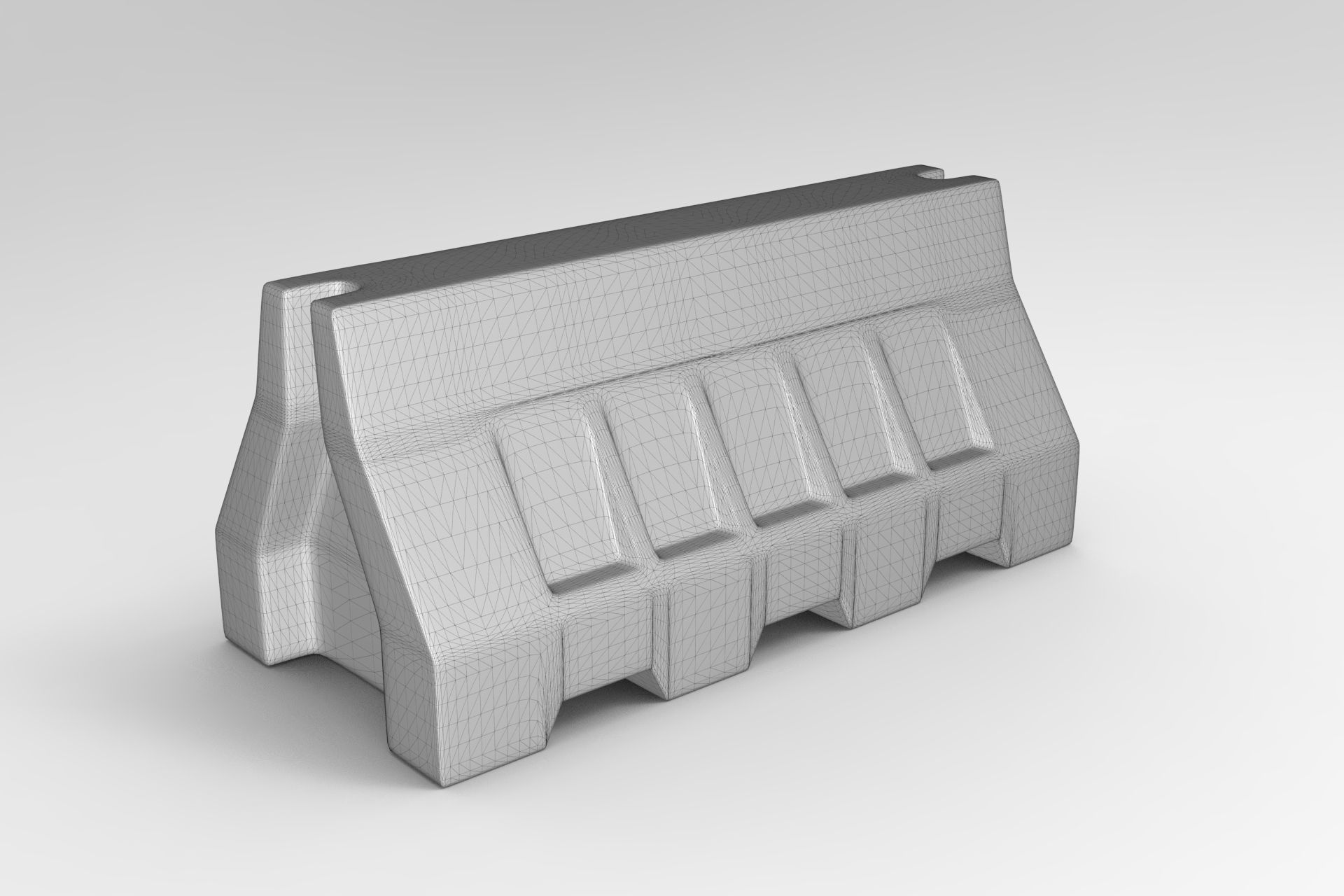Traffic Barrier Low-poly 3D model_5