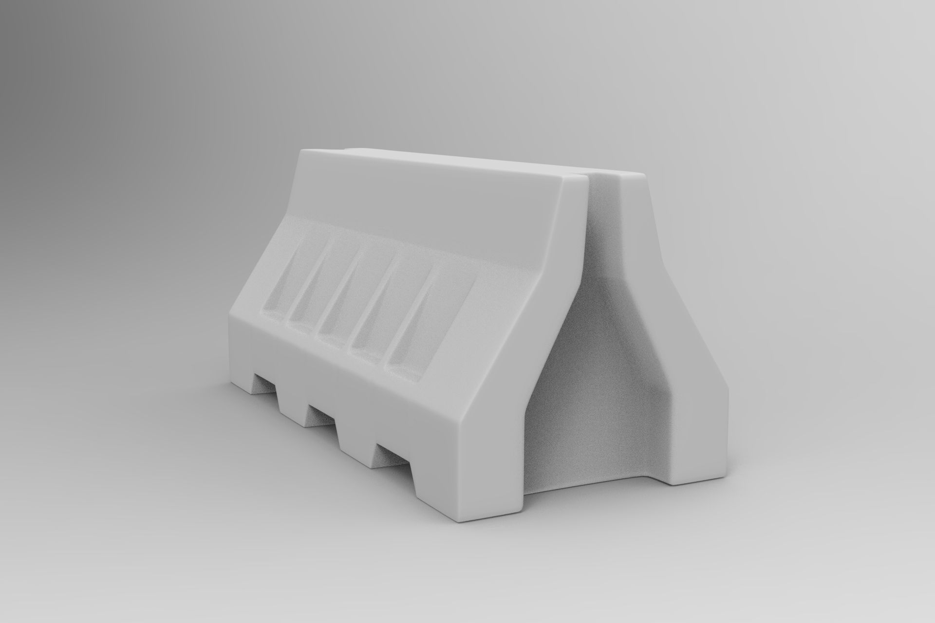 Traffic Barrier Low-poly 3D model_7