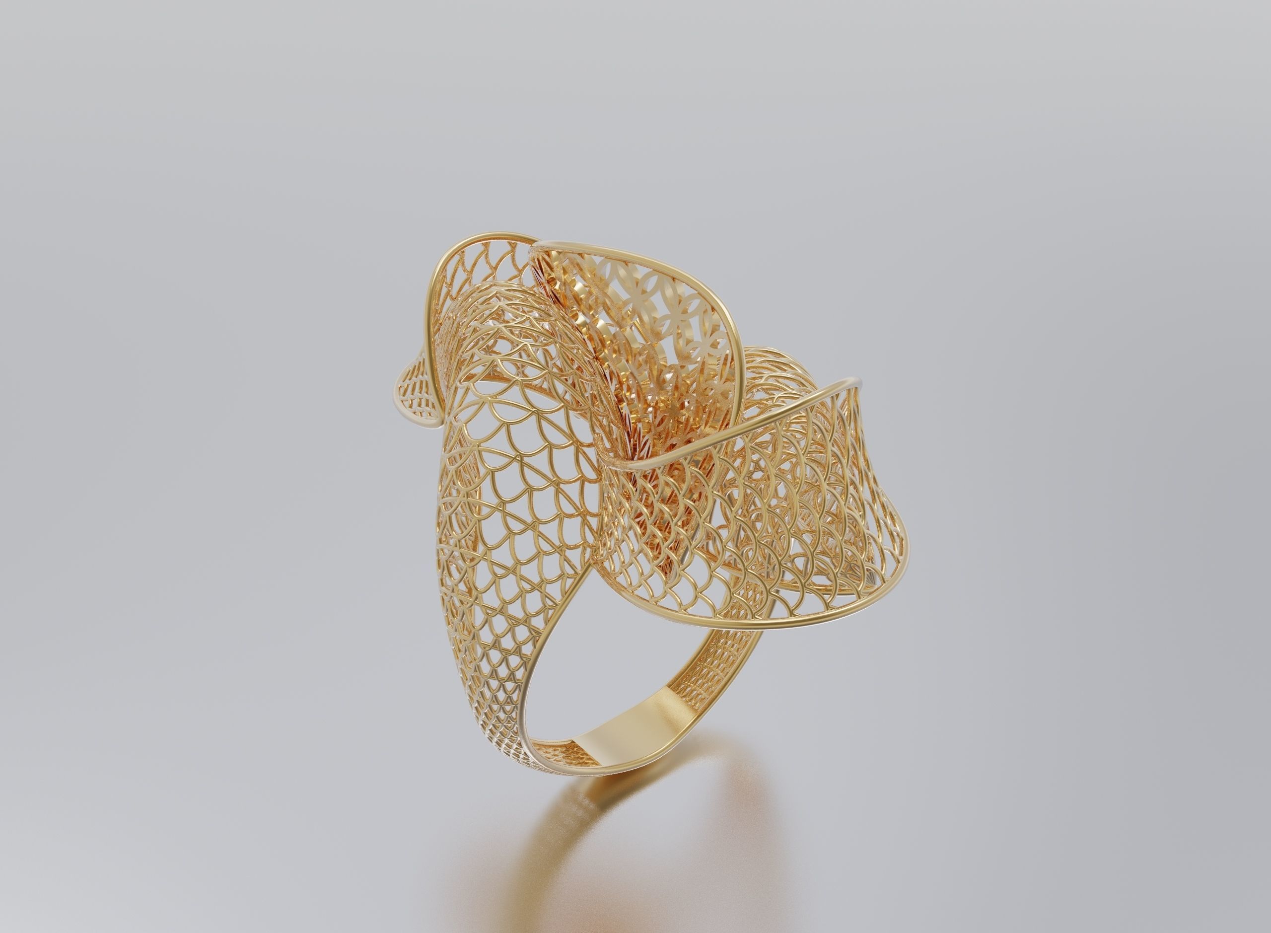 woman ring 3D print model_2