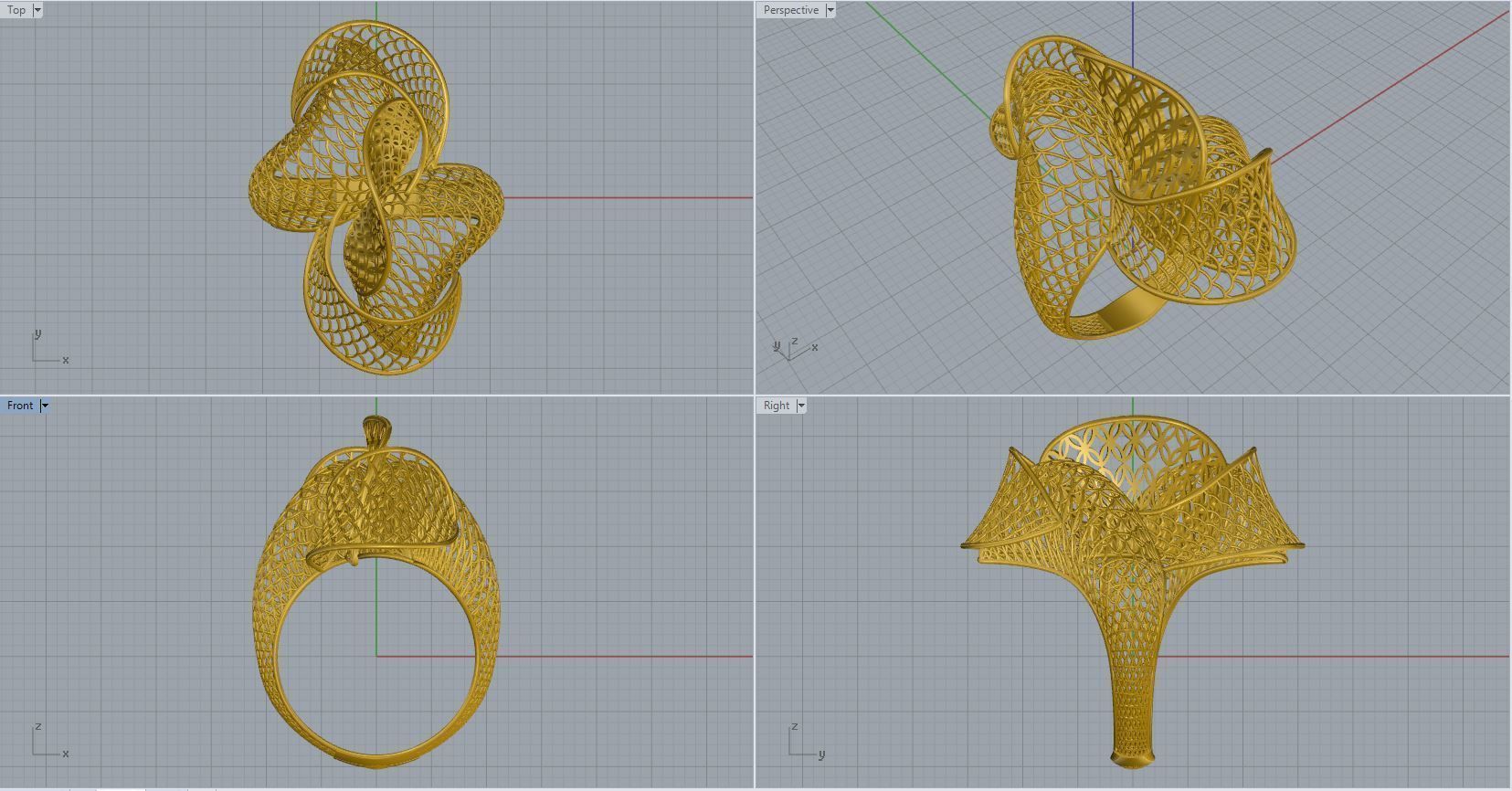 woman ring 3D print model_4