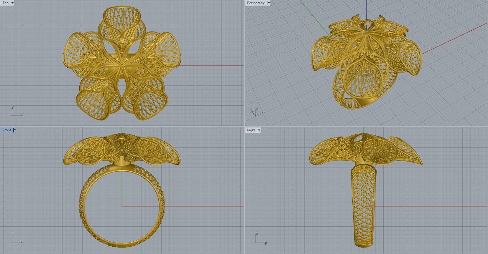woman ring 3D print model_4
