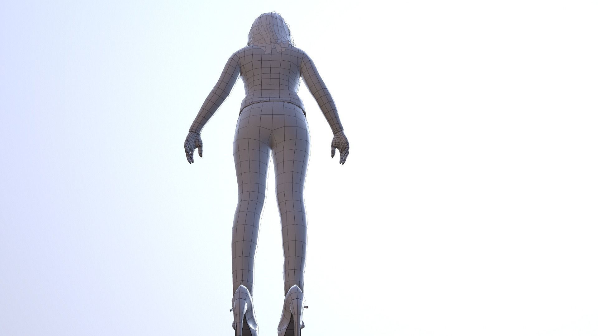 RIg female character model  Low-poly 3D model_25