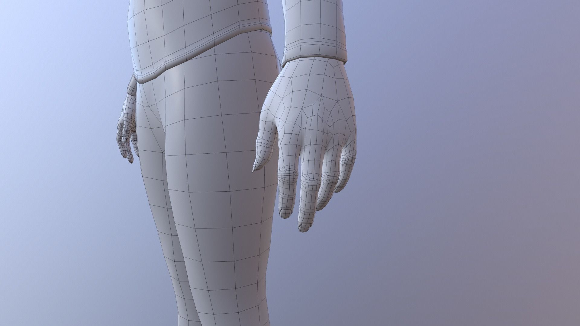 RIg female character model  Low-poly 3D model_20