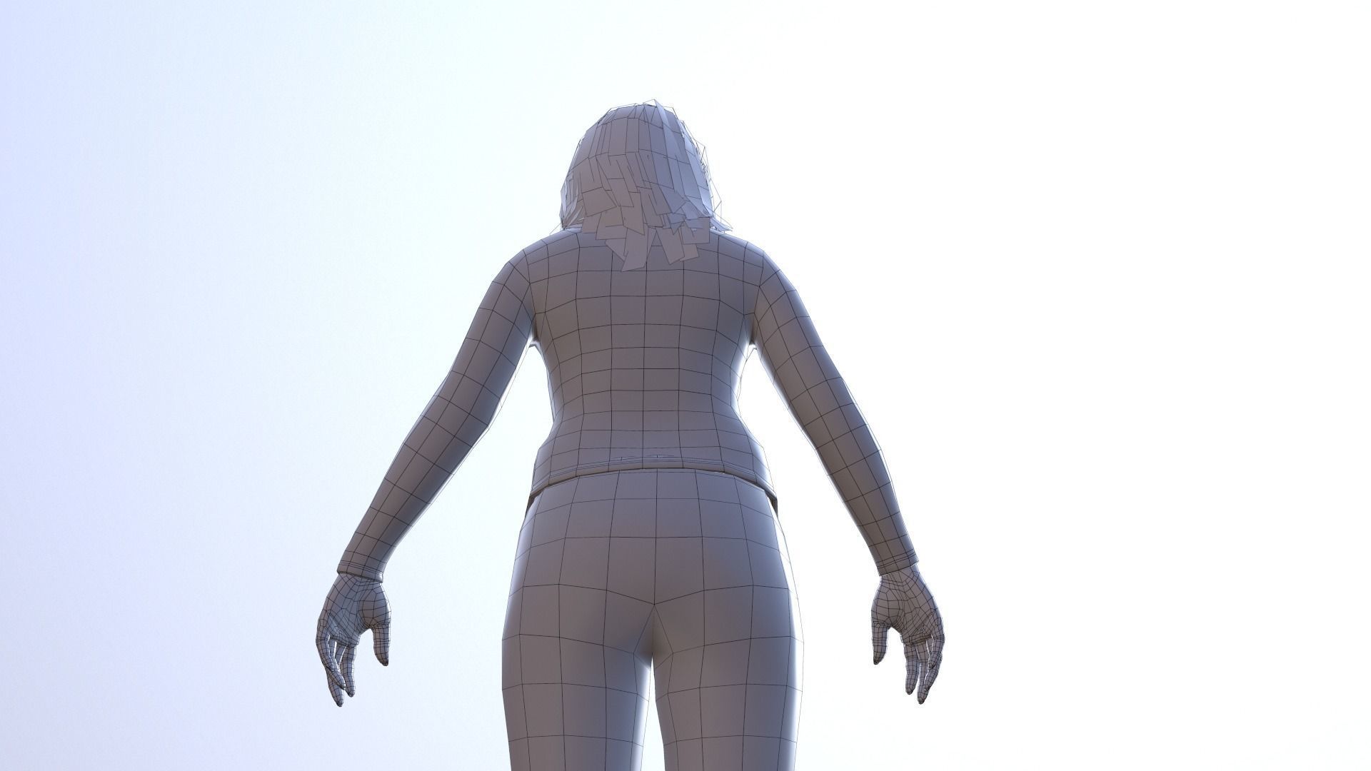 RIg female character model  Low-poly 3D model_24