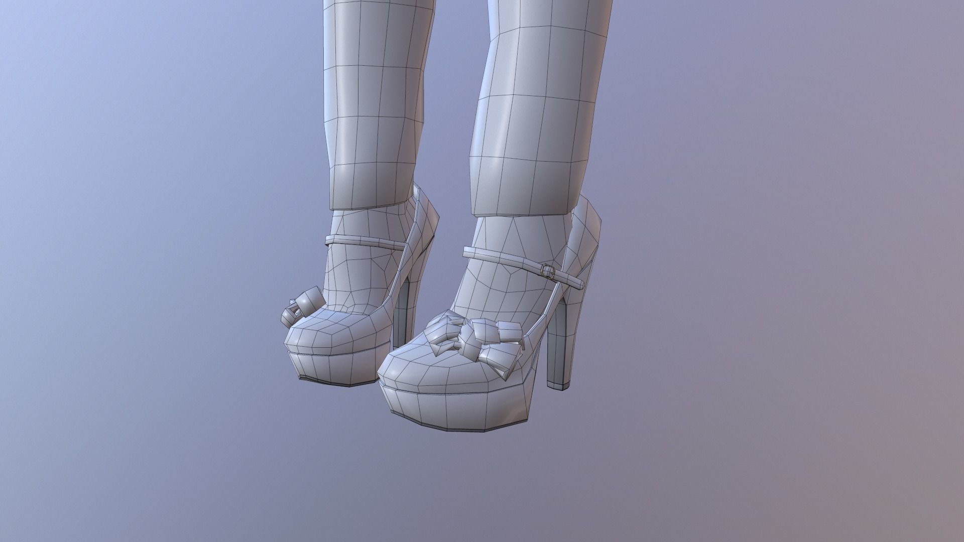 RIg female character model  Low-poly 3D model_21