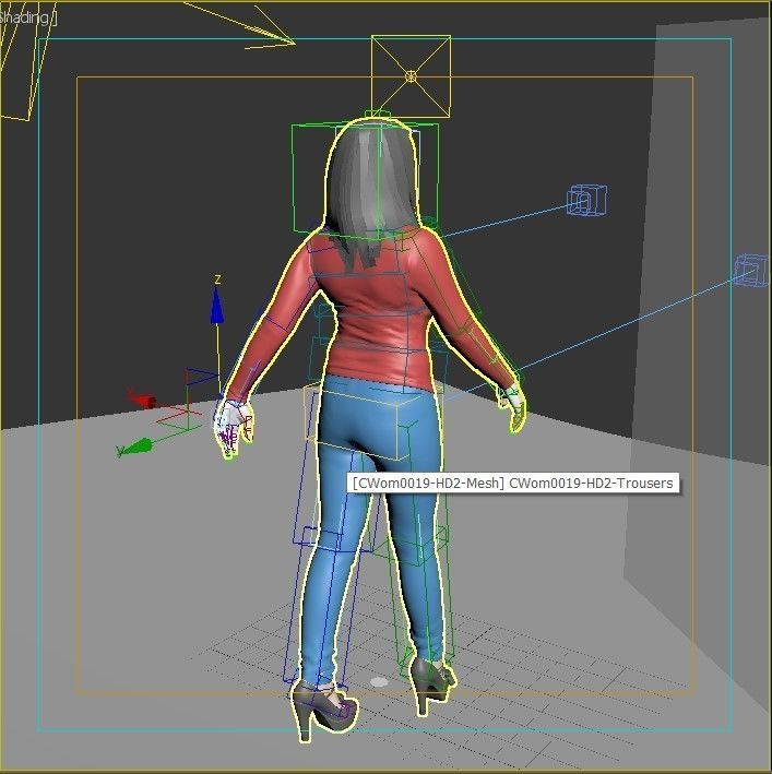 RIg female character model  Low-poly 3D model_13