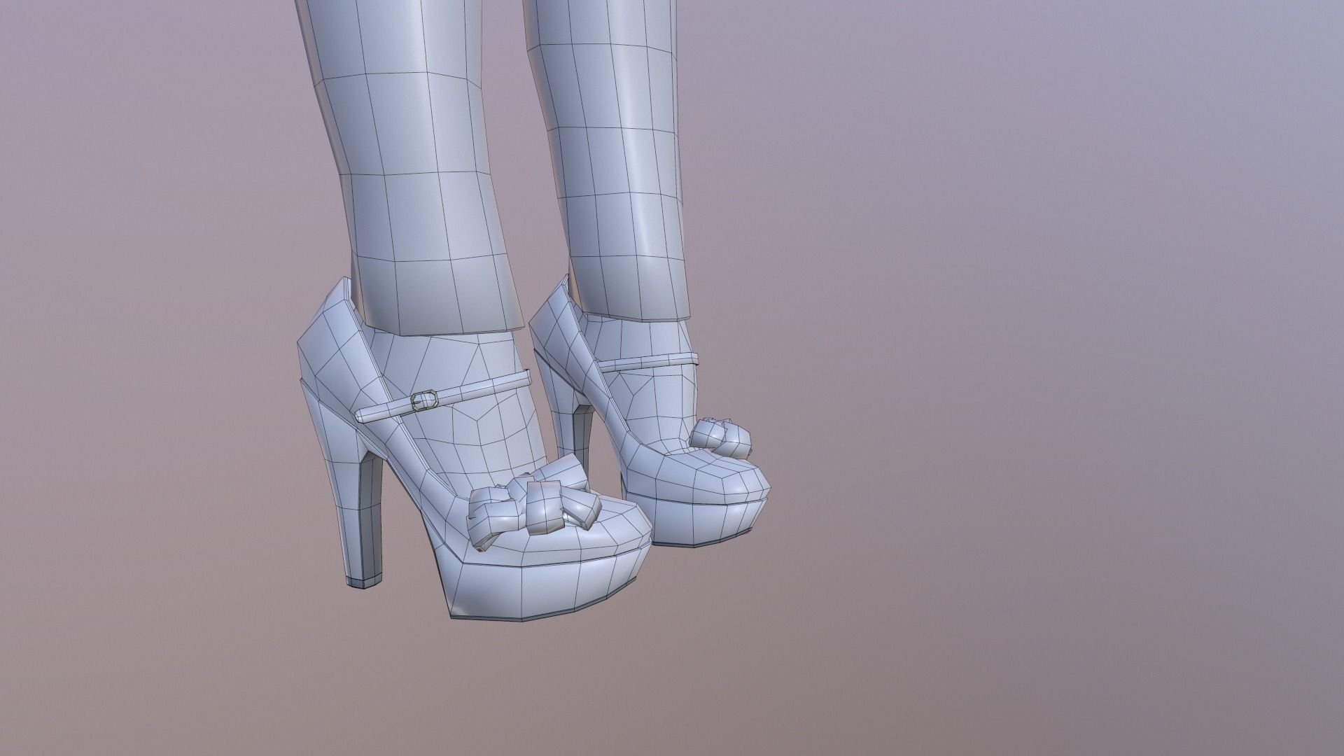 RIg female character model  Low-poly 3D model_22