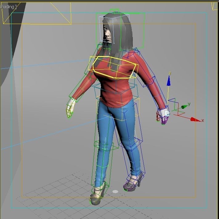 RIg female character model  Low-poly 3D model_14