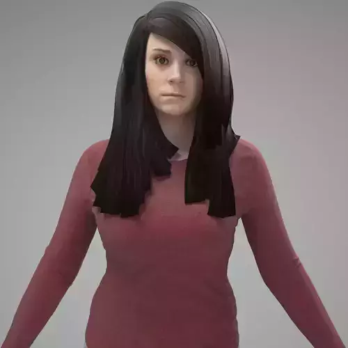 RIg female character model  Low-poly 3D model