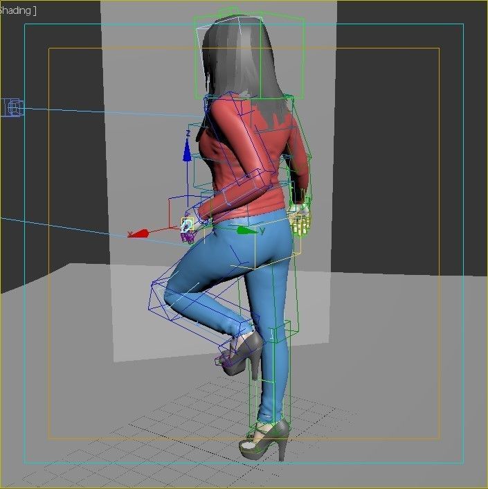 RIg female character model  Low-poly 3D model_4