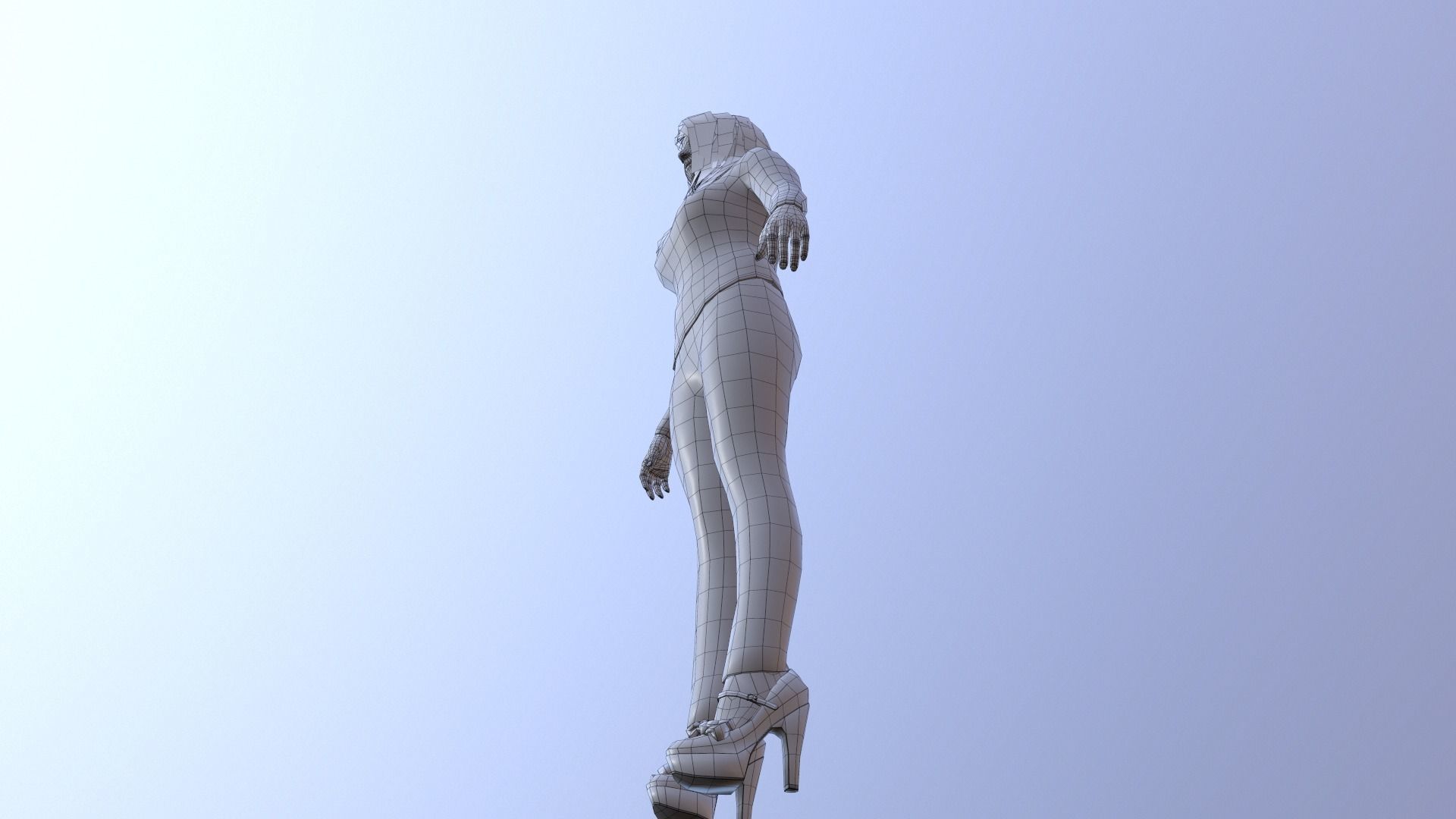 RIg female character model  Low-poly 3D model_27