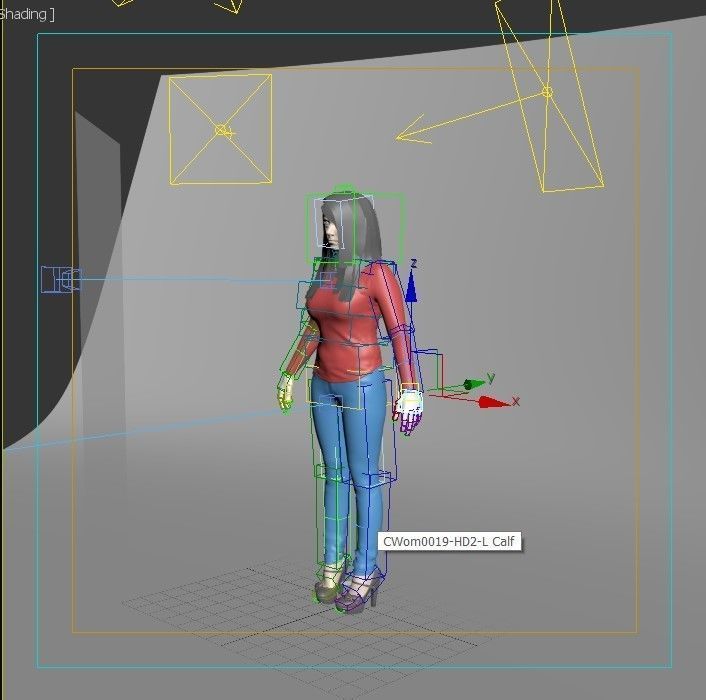 RIg female character model  Low-poly 3D model_2