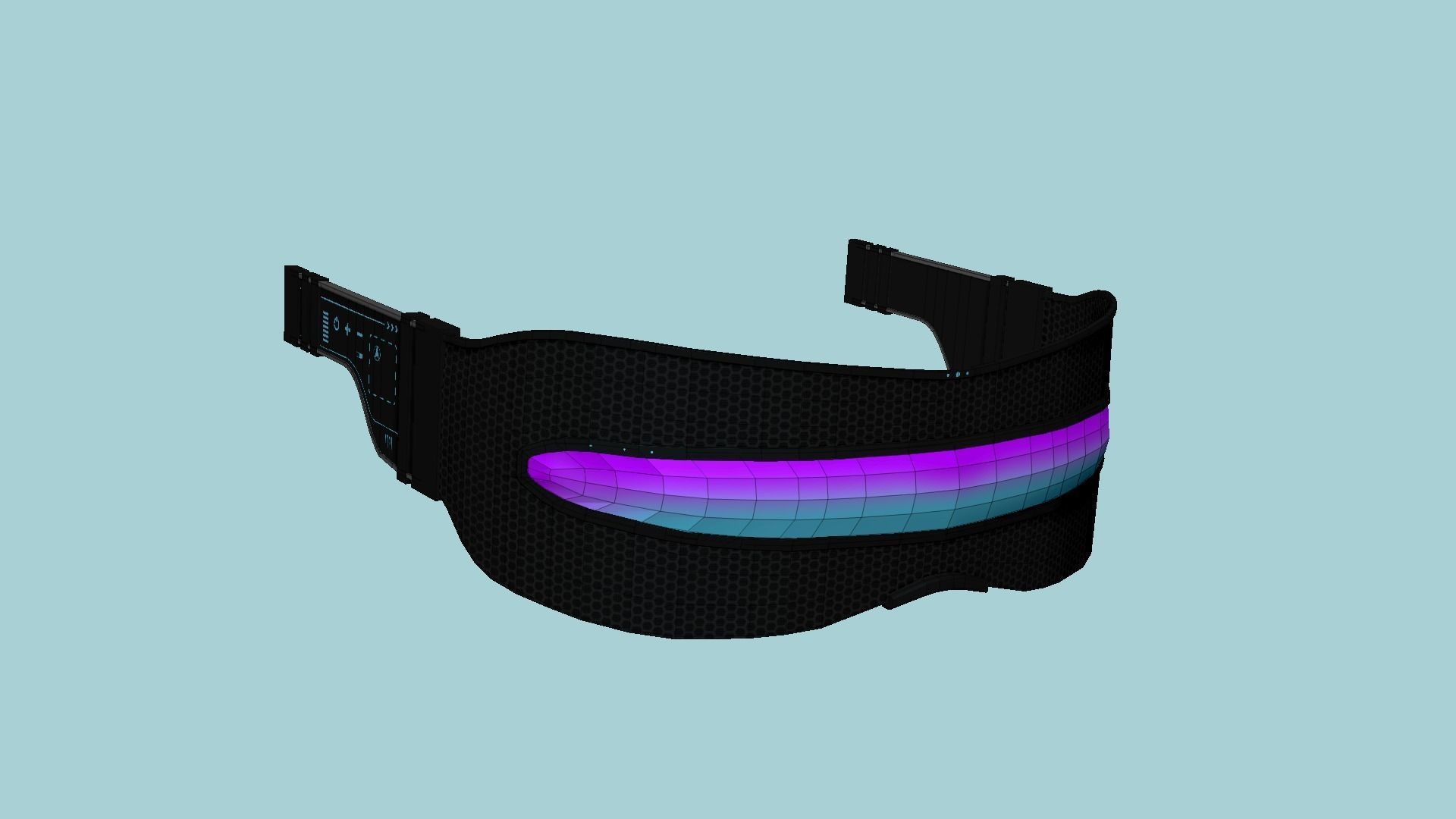 SciFi Glasses I07 Black Purple - Character Design Fashion Low-poly 3D model_6