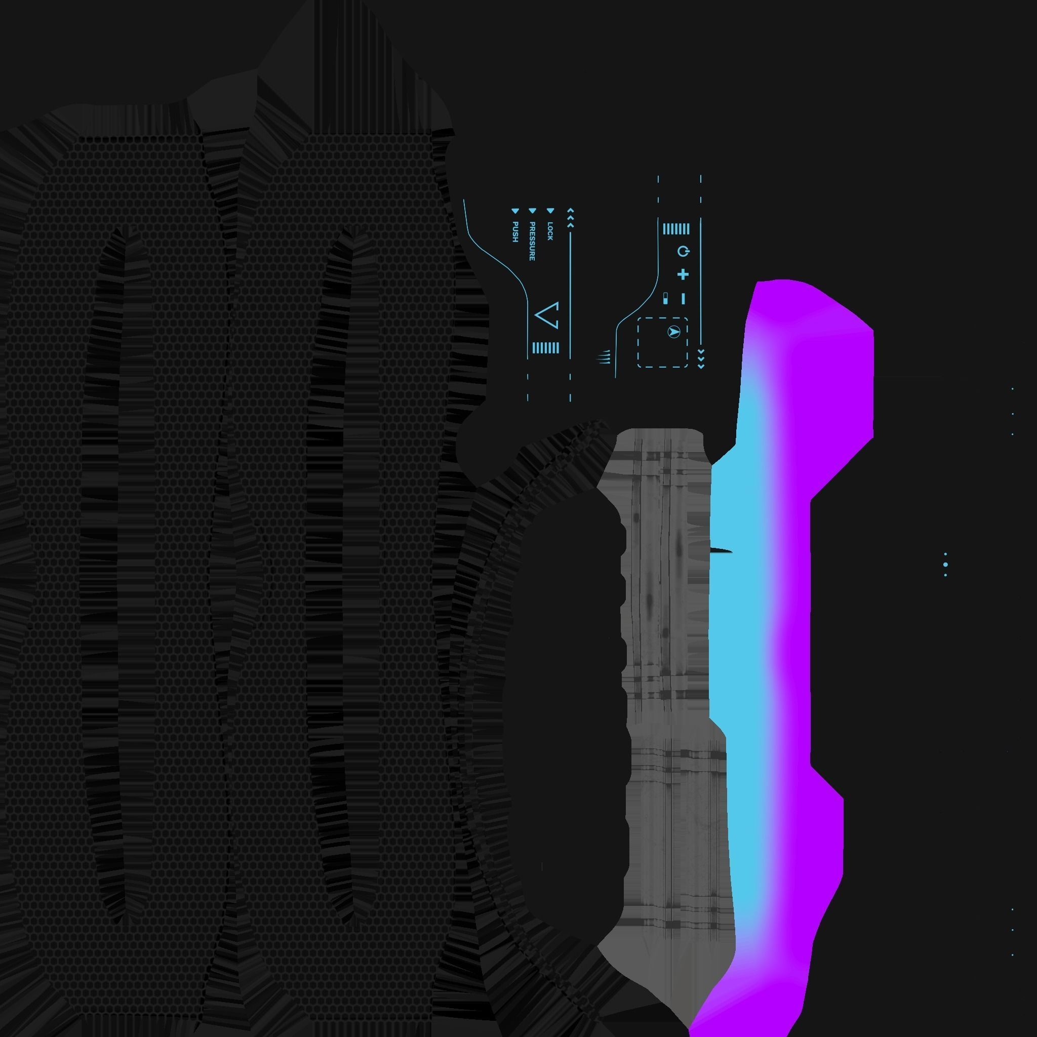 SciFi Glasses I07 Black Purple - Character Design Fashion Low-poly 3D model_17