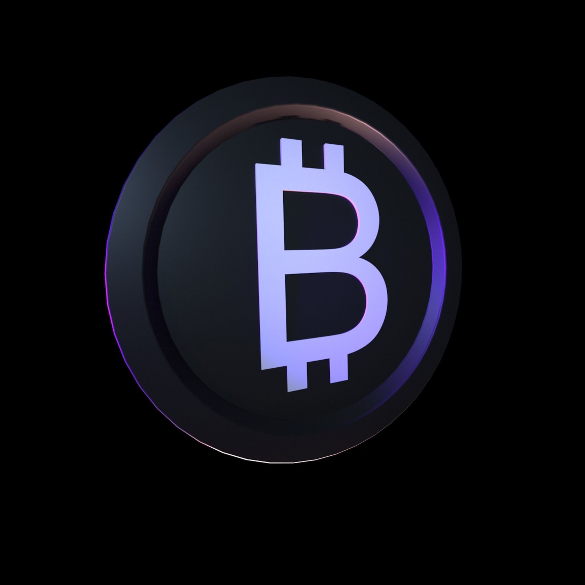 Bitcoin Low-poly 3D model icon Low-poly 3D model_2