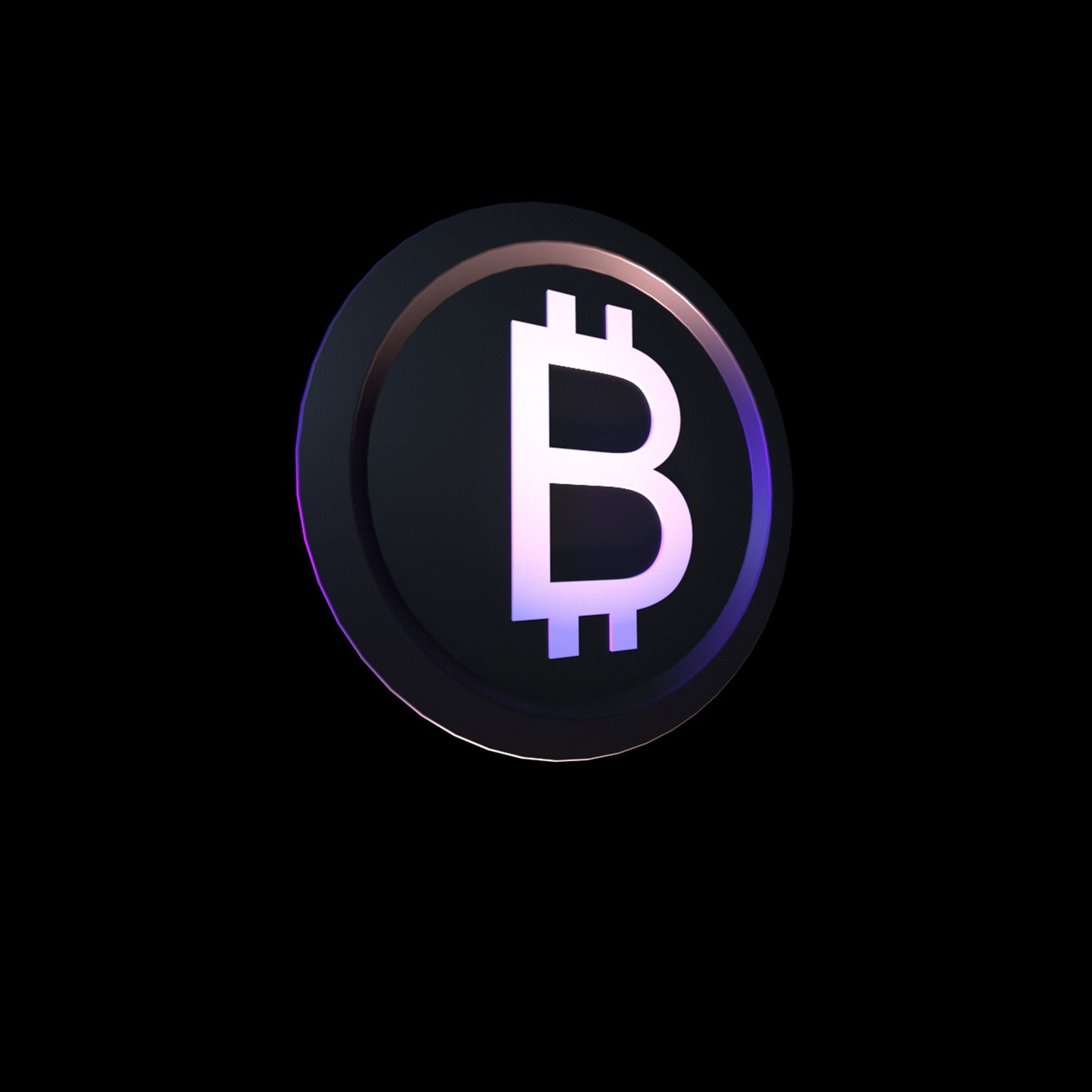Bitcoin Low-poly 3D model icon Low-poly 3D model_4