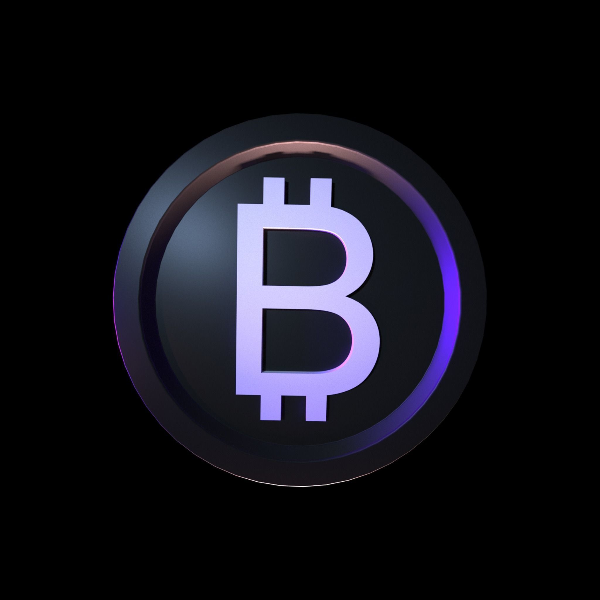 Bitcoin Low-poly 3D model icon Low-poly 3D model_3