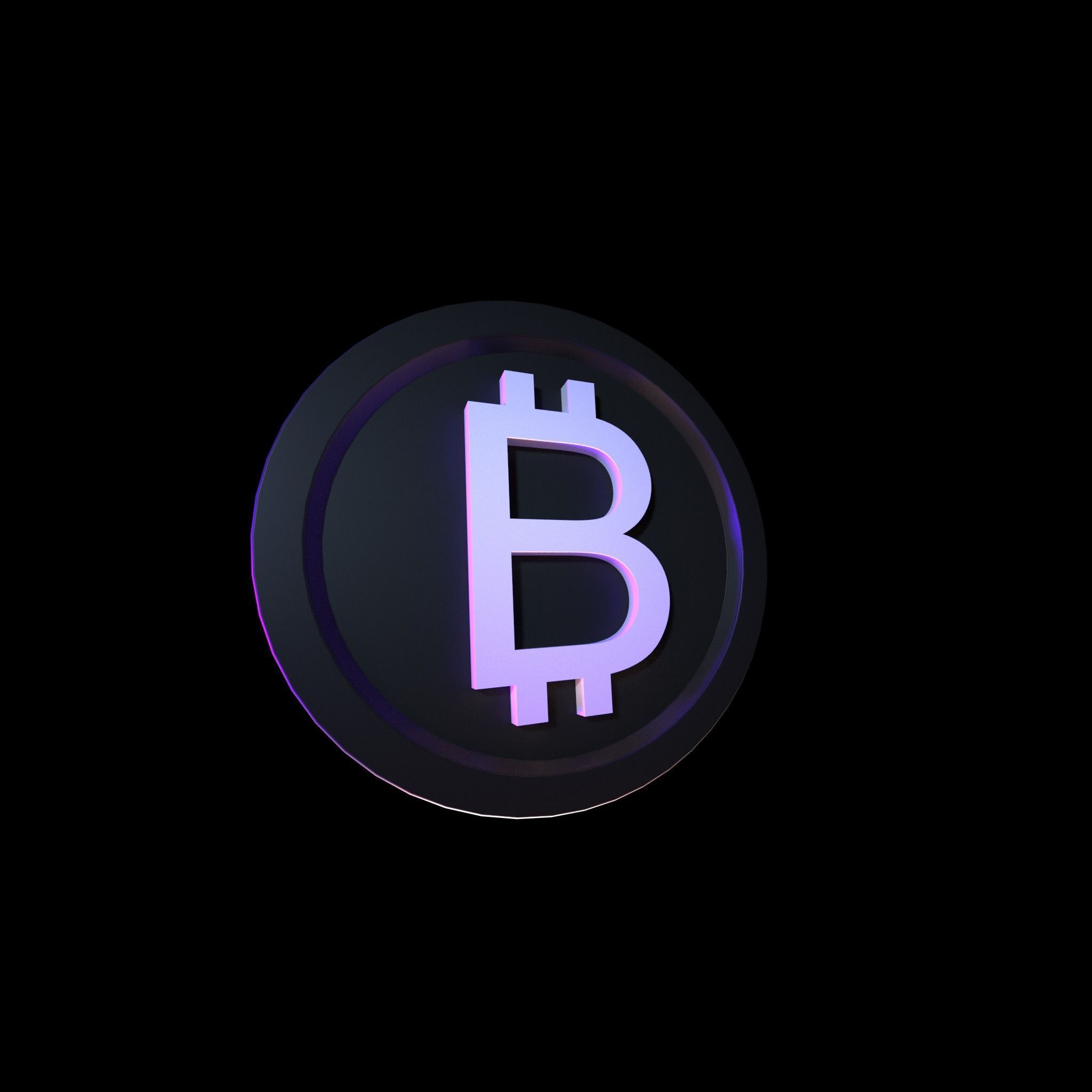 Bitcoin Low-poly 3D model icon Low-poly 3D model_1