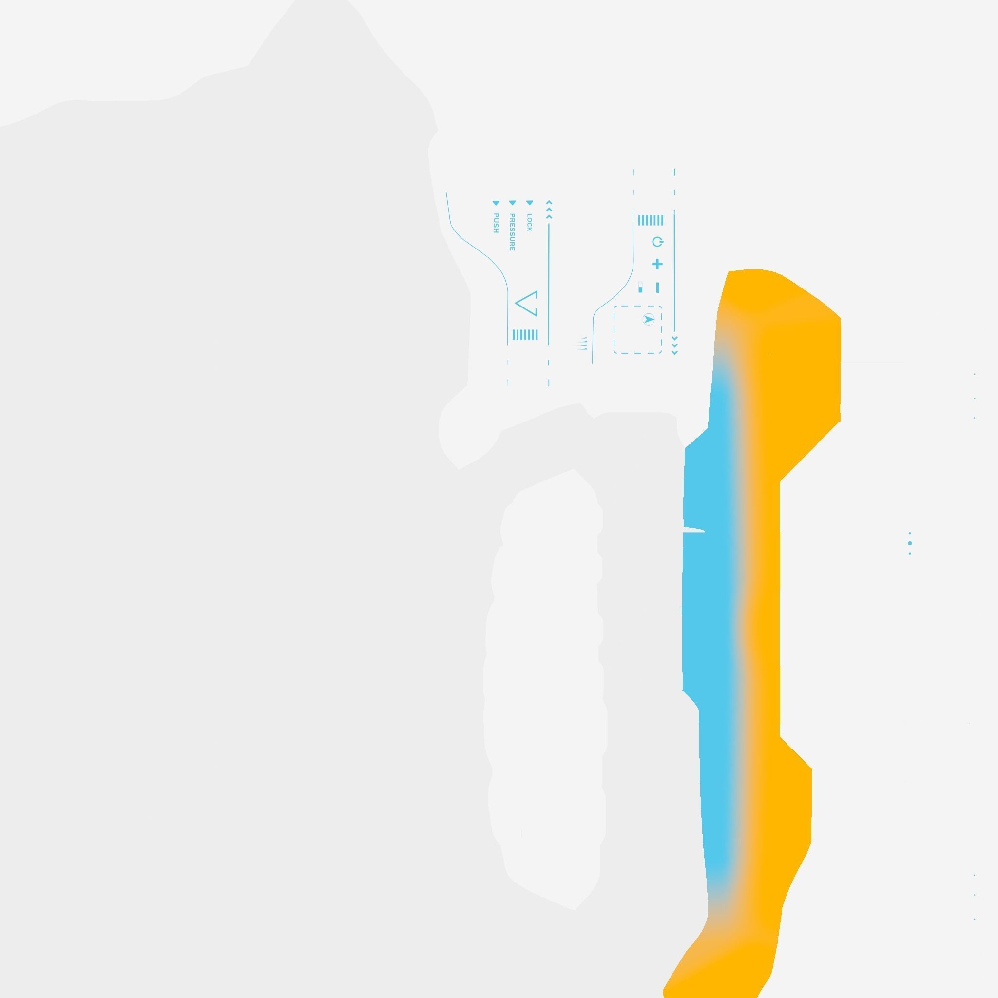 SciFi Glasses I08 Blue Gold - Character Design Fashion Low-poly 3D model_17