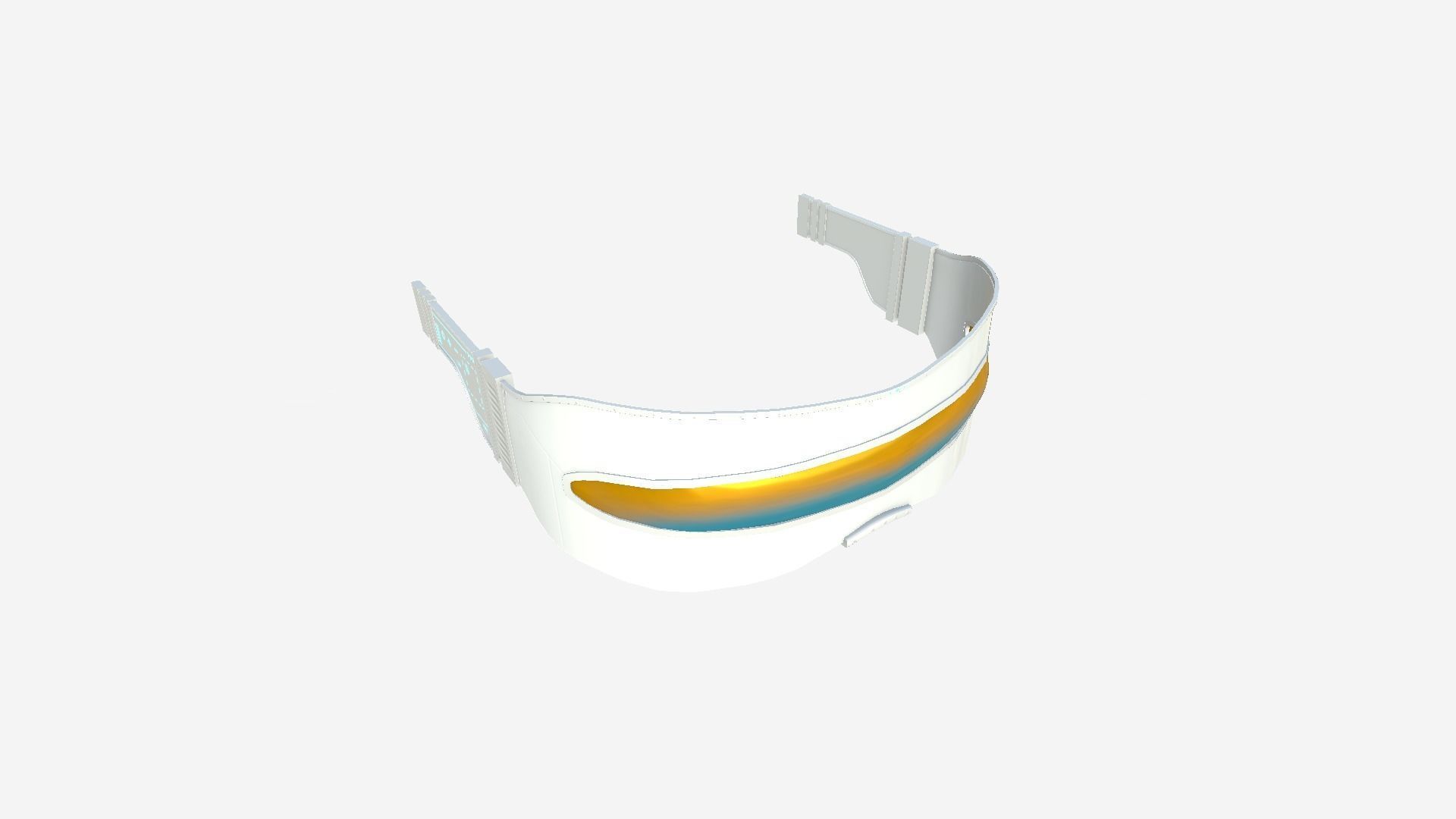 SciFi Glasses I08 Blue Gold - Character Design Fashion Low-poly 3D model_4