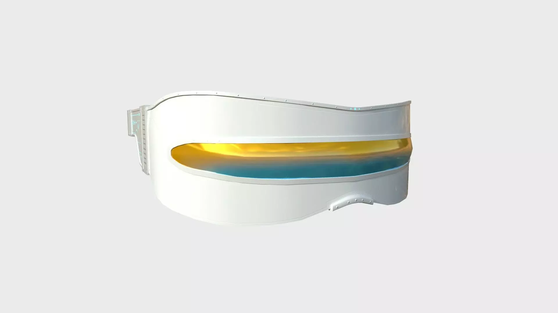 SciFi Glasses I08 Blue Gold - Character Design Fashion Low-poly 3D model_0