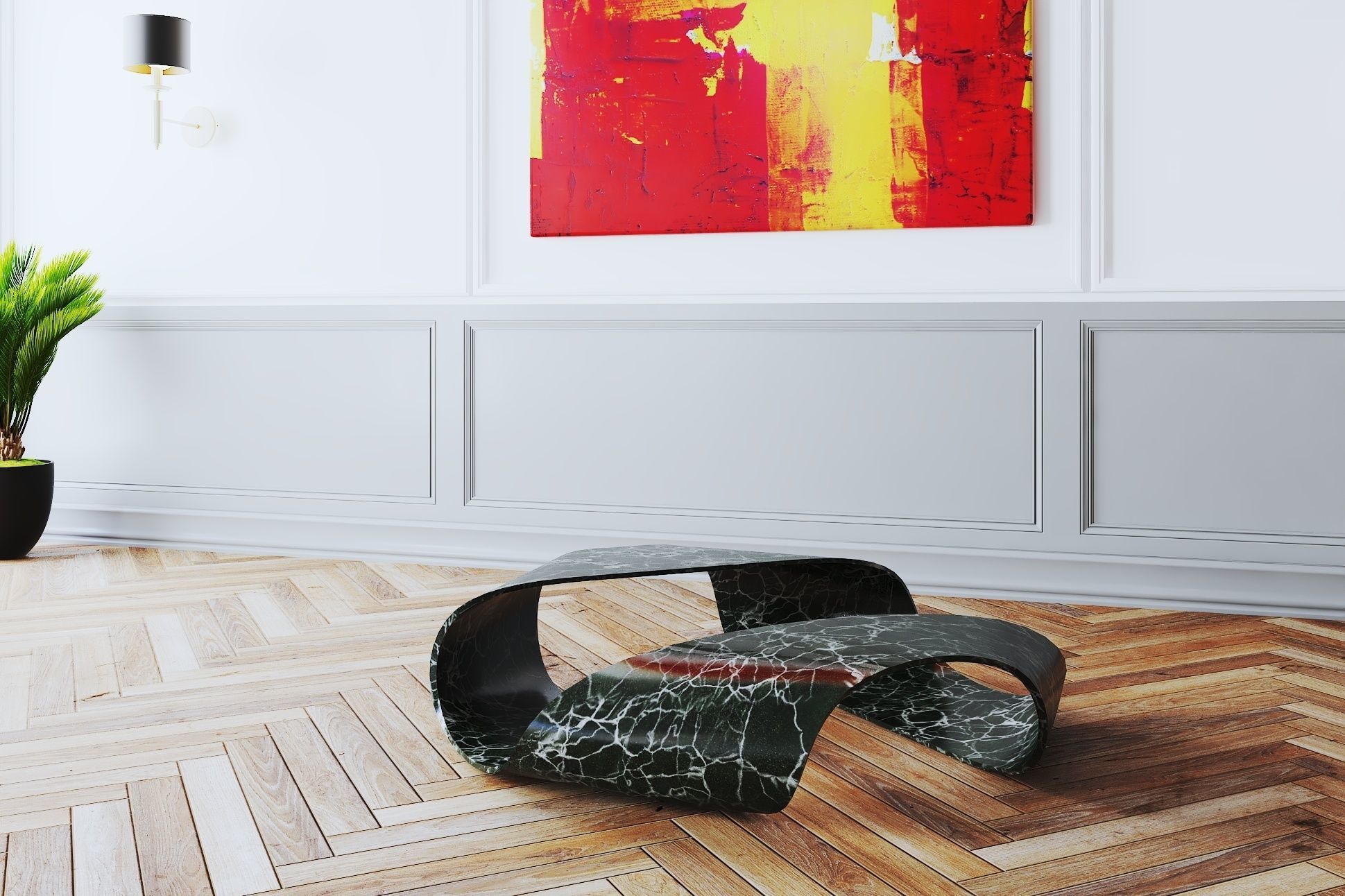 Bend Tabel Low-poly 3D model_1