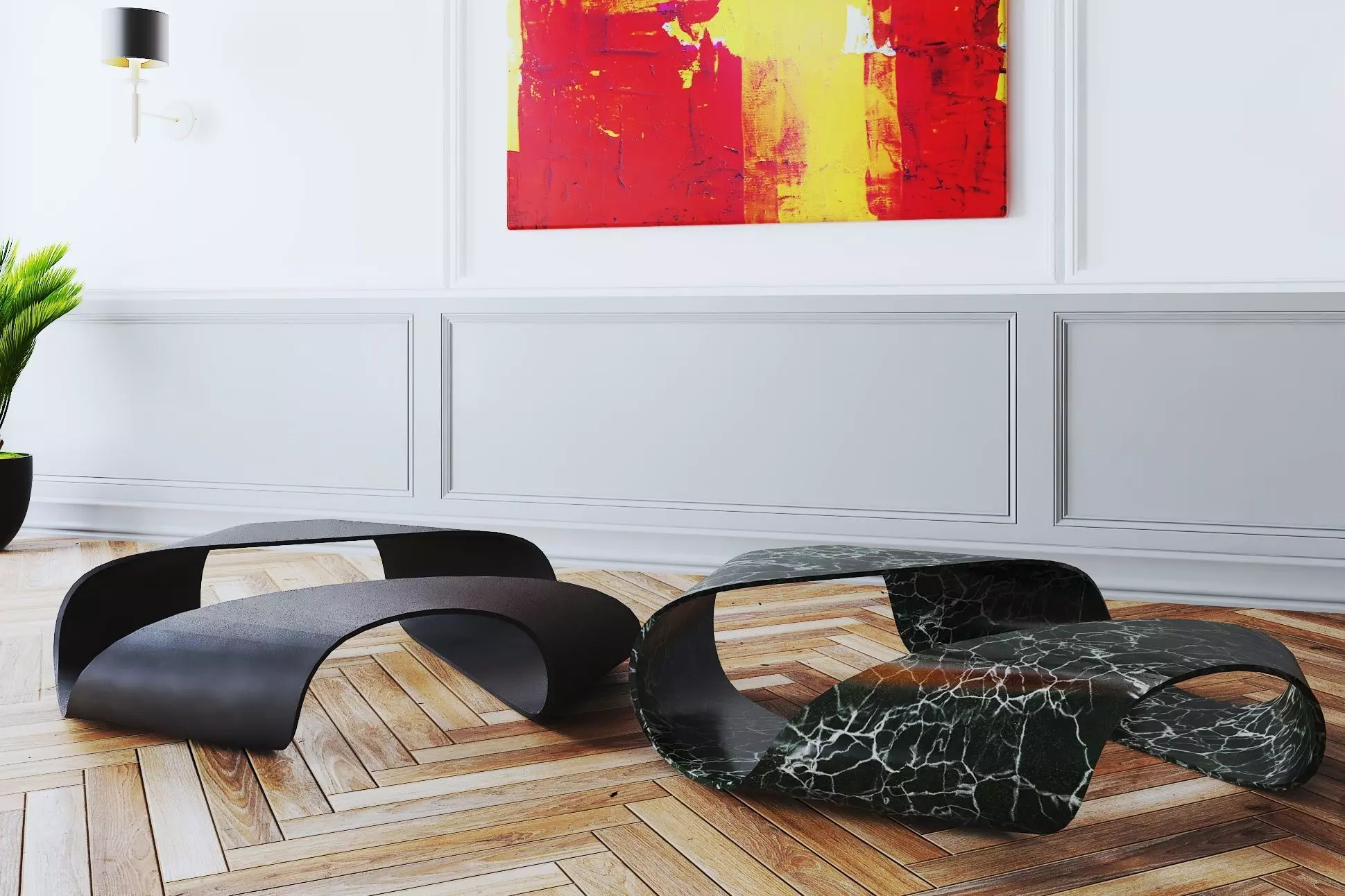 Bend Tabel Low-poly 3D model_0