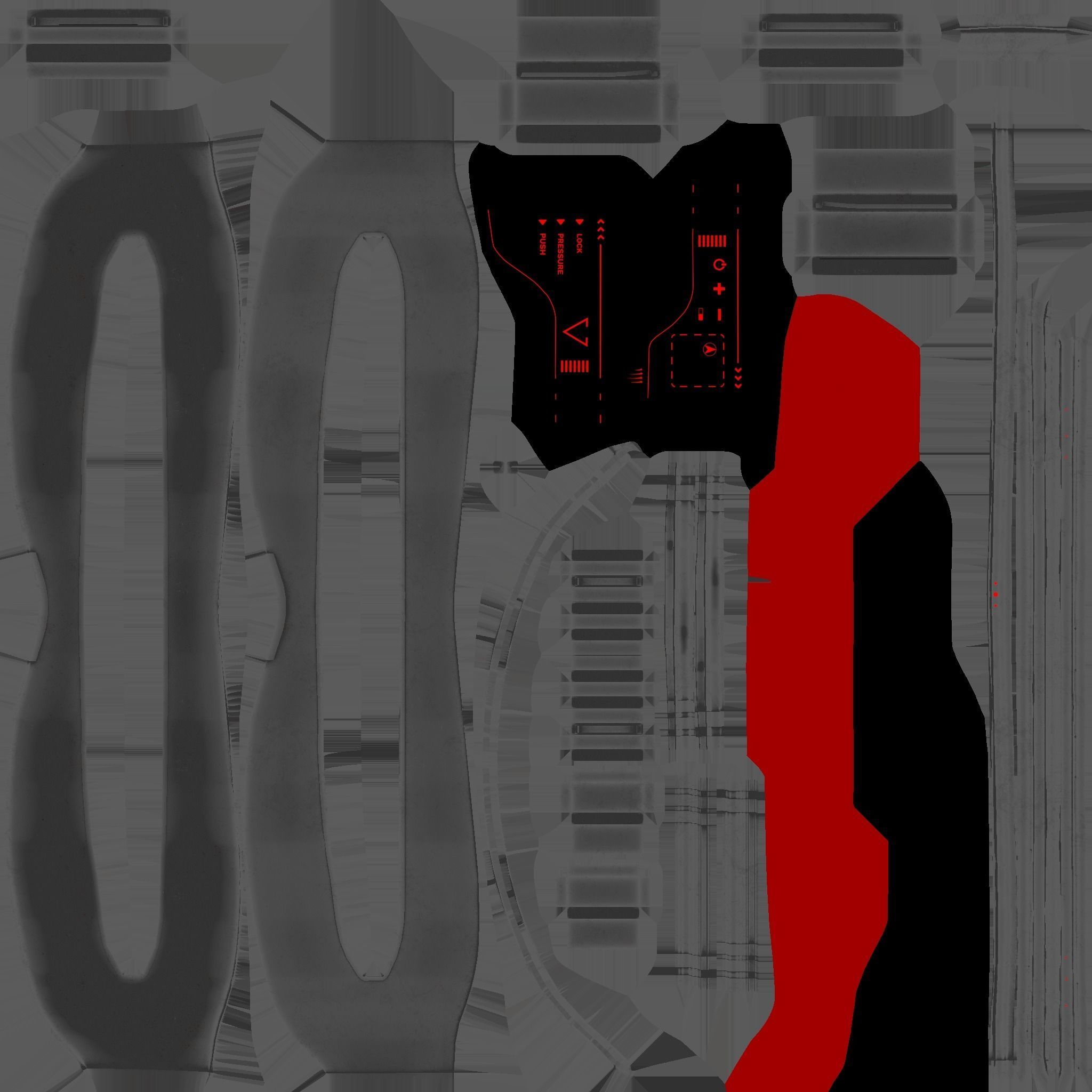 SciFi Glasses I09 Metal Red - Character Design Fashion Low-poly 3D model_16