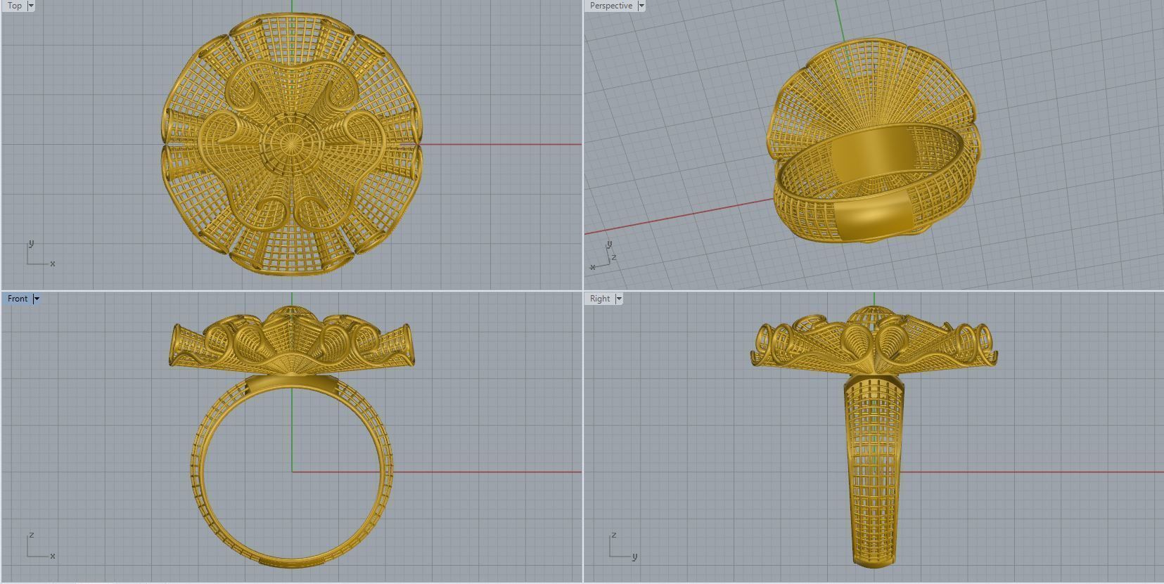 woman ring 3D print model_4