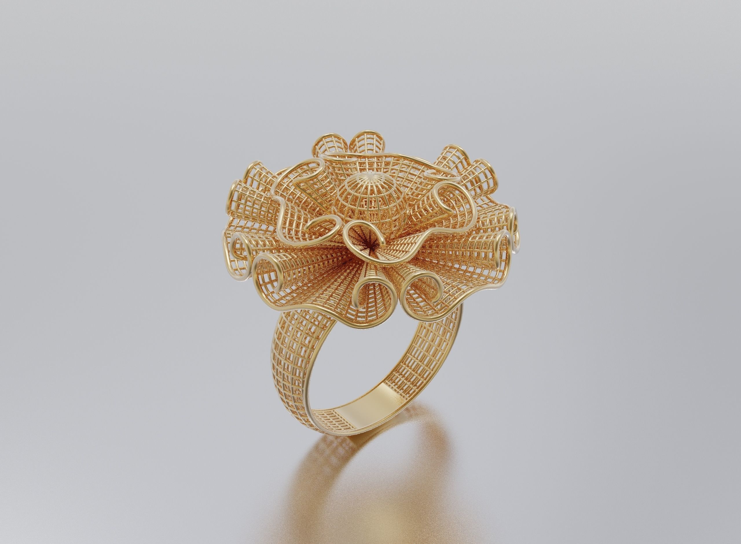 woman ring 3D print model_2