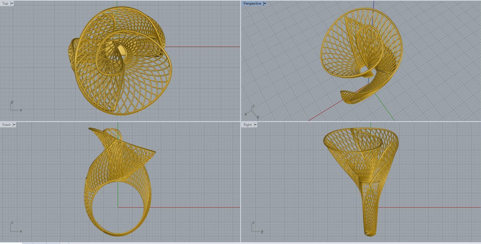 woman ring 3D print model_4